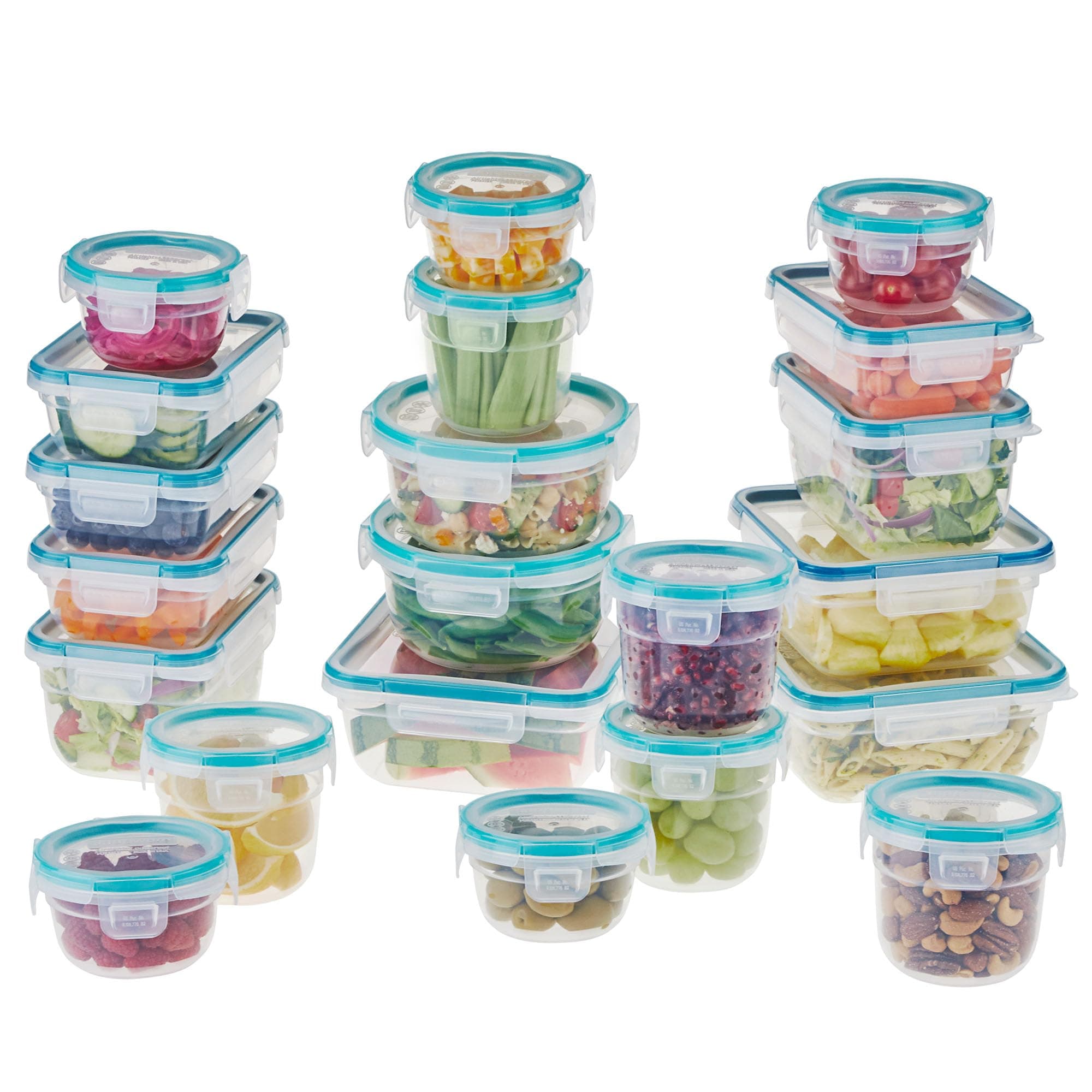 Snapware Total Solution (21-Pack) Large Plastic Food Storage Containers Set, Meal Prep Containers with BPA-Free Lids & 4 Locking Tabs, Microwave, Dishwasher, and Freezer Safe