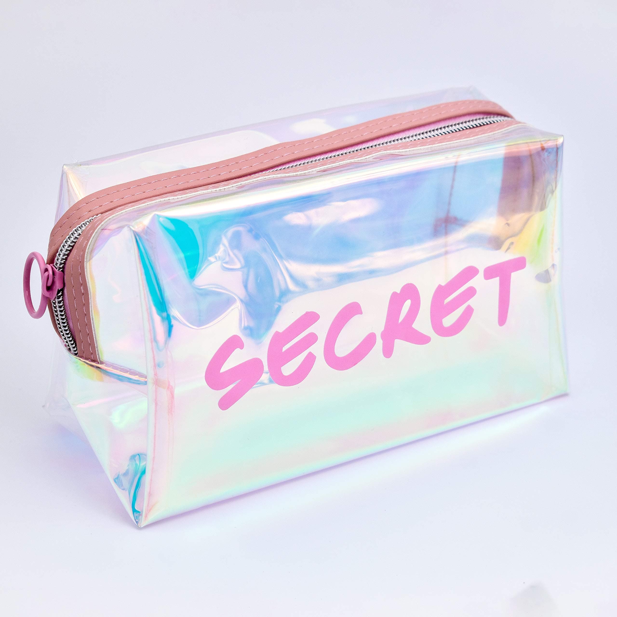 Visual Echoes™ Glam It Up Secret Holographic Multi-Purpose Make Up/Travel Pouch (RECTANGLE, Pink)
