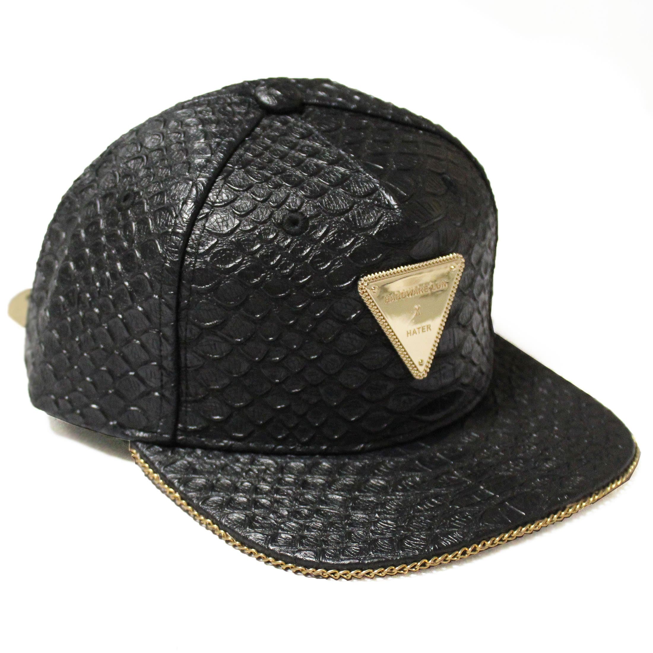 Hater Full Snakeskin Gold Chain Strapback Hat