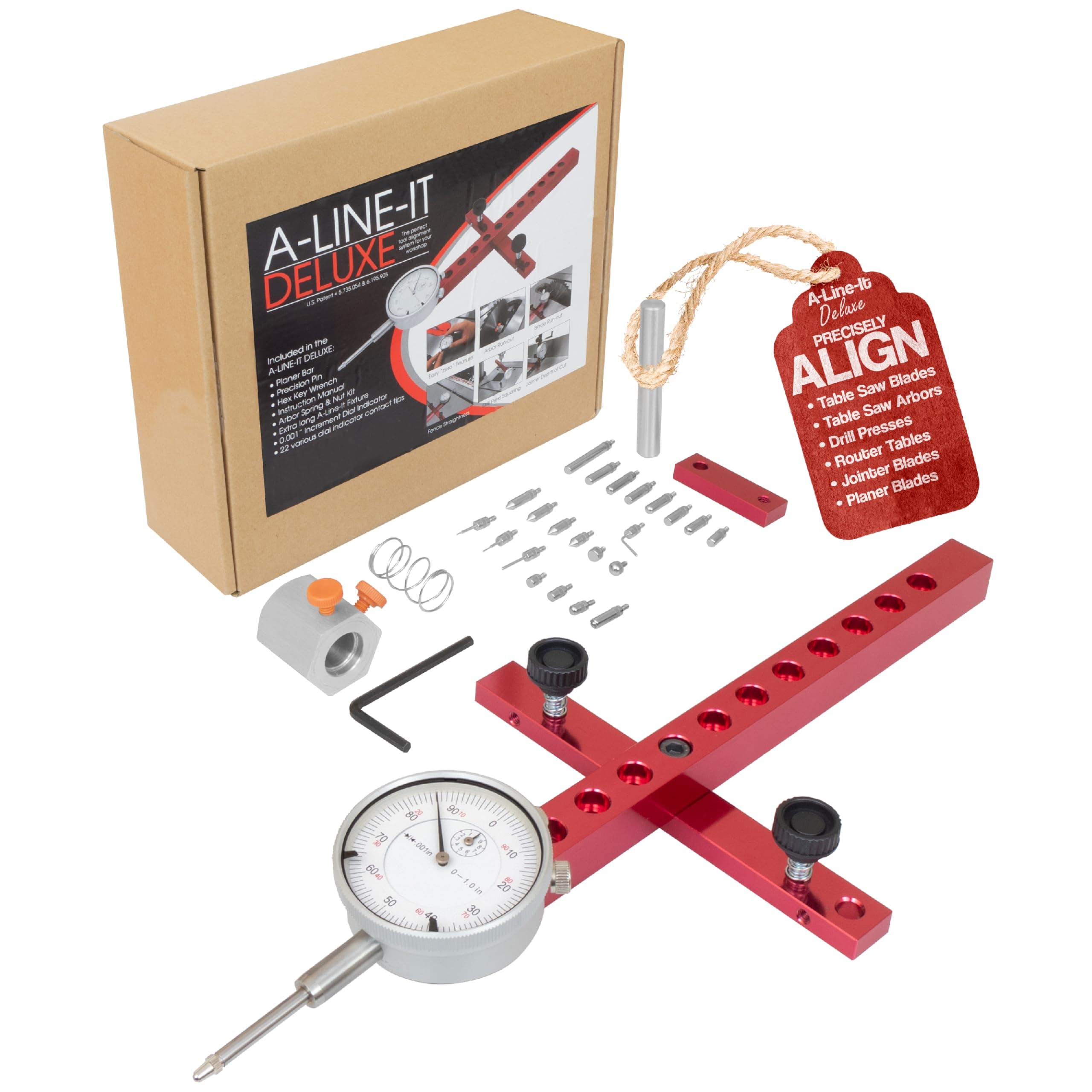 A Line It Deluxe, Table Saw Alignment Tool, Digital Dial Indicator Alignment Gauge, Machinery Precision Dial Gauge, Arbor & Blade Runout Gauge Dial Indicator