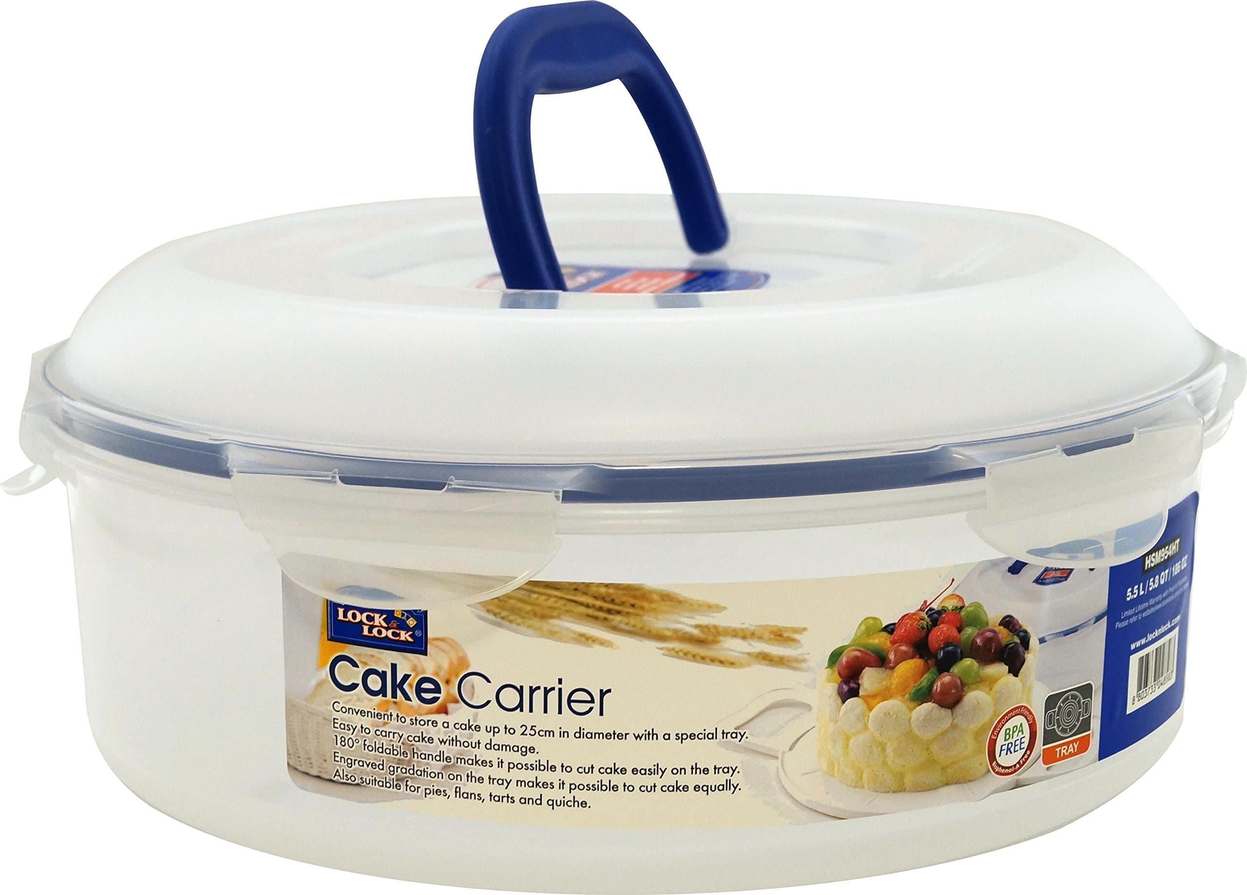 Round Cake Box 5.5ltr + Tray & Carry Handle