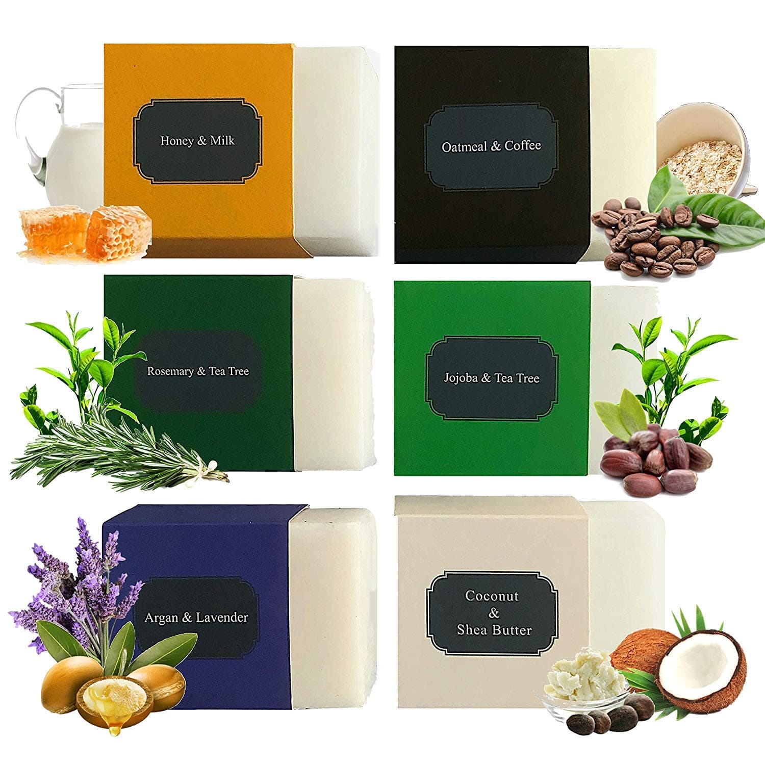 Aromatherapy Handmade Soap Gift Set -6 Artisan Handmade Soap Bars for Men & Women! Natural Soap Bars For Best Body & Face Soap! Luxury Gift Box for Holiday Gifts for Women & Men!