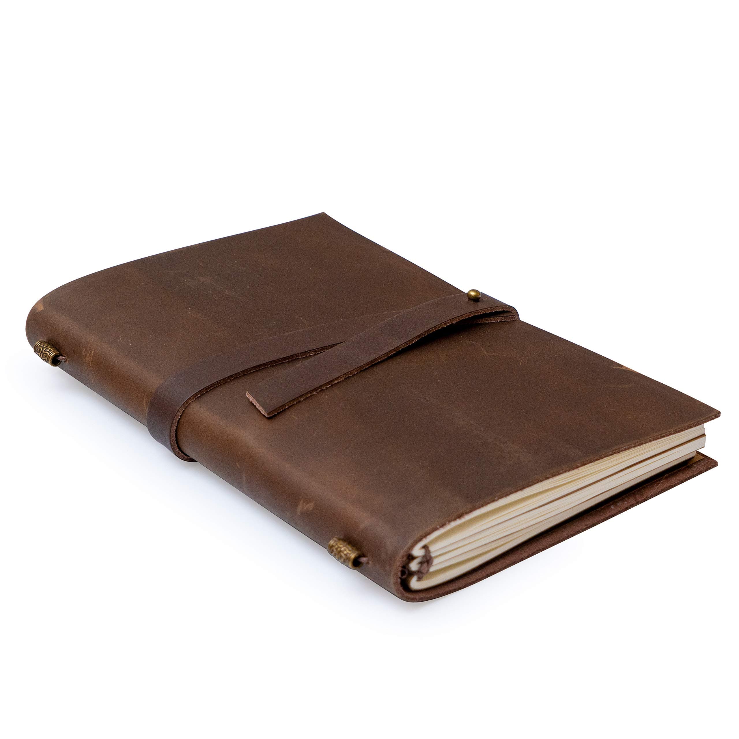 Leather Journal 5.5 x 8.5 Refillable Antique Handmade Leather Travel Bound Daily Notepad Art Sketchbook Diary for Men & Women Lined Paper Inches