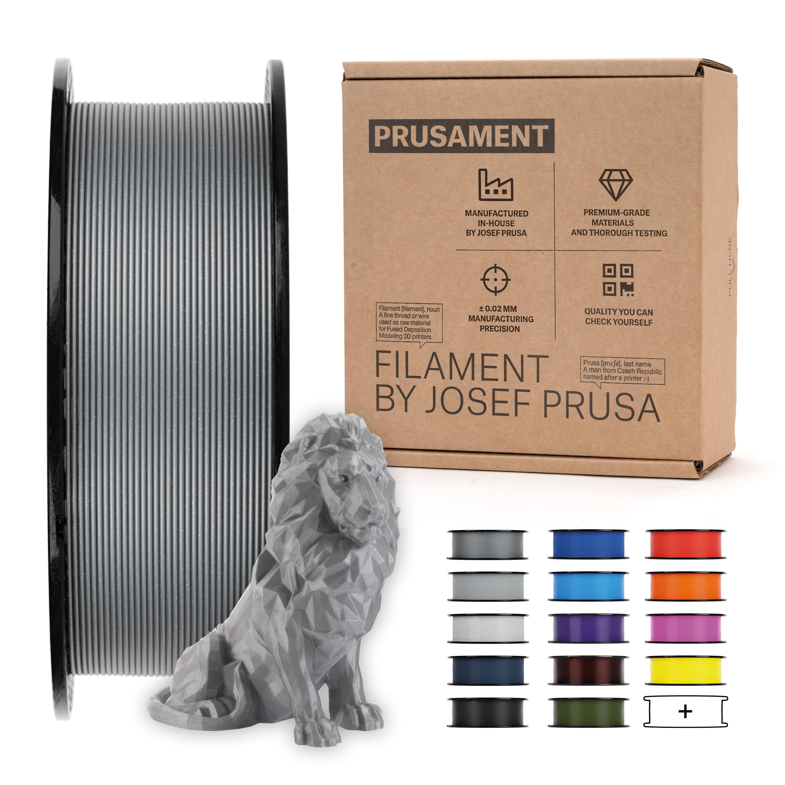 Prusament 3D Printer Premium Filament PLA Galaxy Silver 1.75mm - 1kg Spool - High Precision ±0.02 mm - Easy to Print - Low Warping - No Tangling - Ideal for Beginners & Professionals