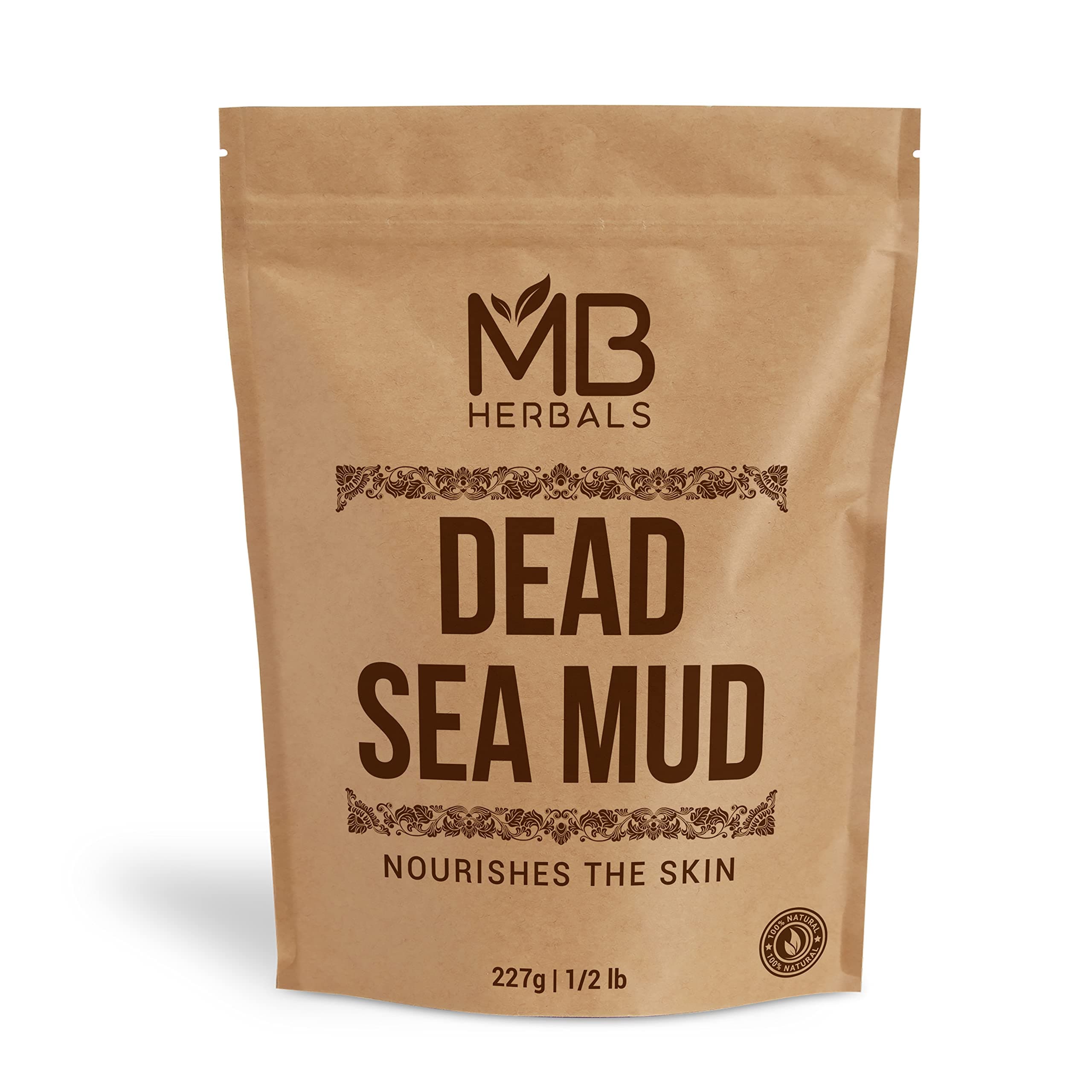 MB Herbals Dead Sea Mud 227 Gram | Half Pound | For Face Packs and Soap Making | Nourishes & Exfoliates the Skin | Dry Clay Powder