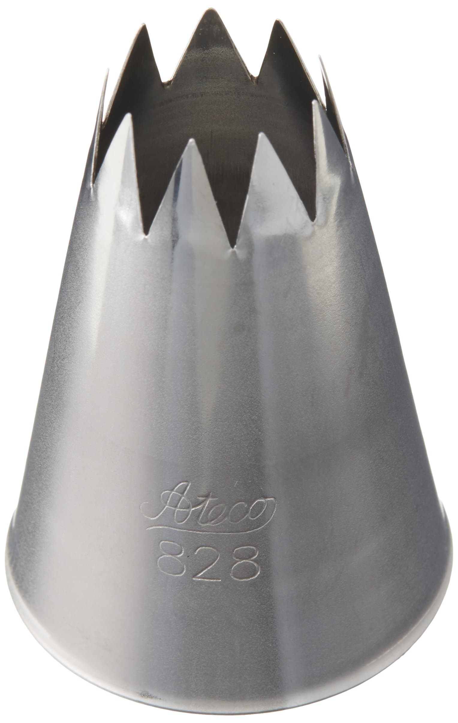 Ateco # 828 - Open Star Pastry Tip .63'' Opening Diameter - Stainless Steel by Ateco