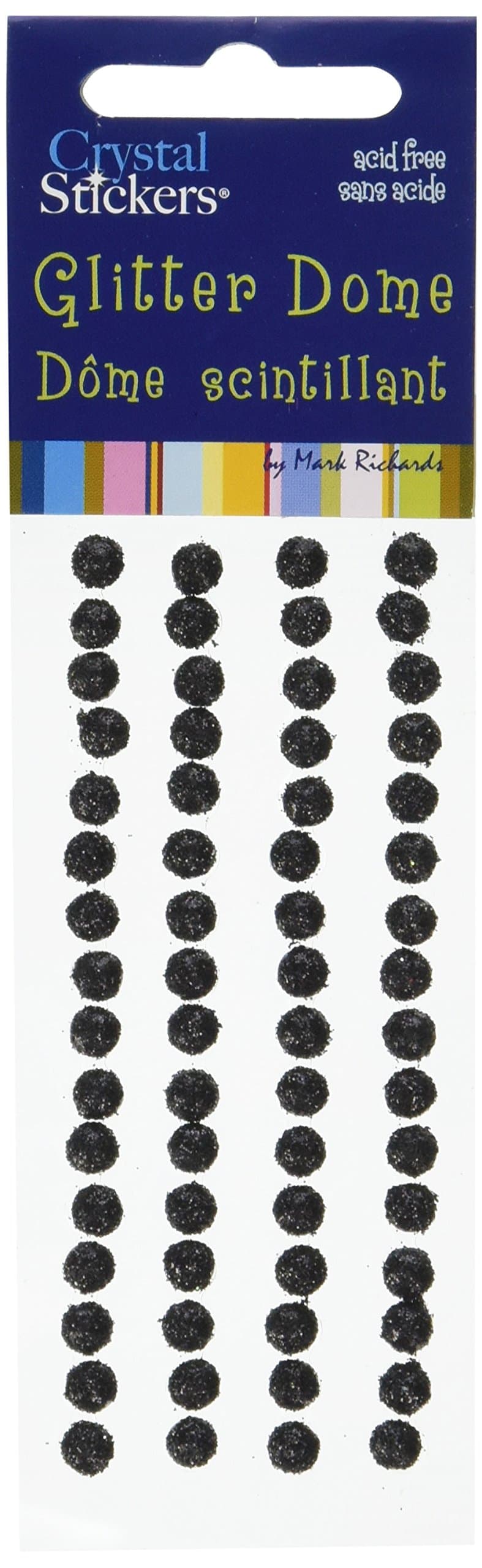 MARK RICHARDS Crystal Stickers Glitter Domes 5mm 64/Pkg-Black