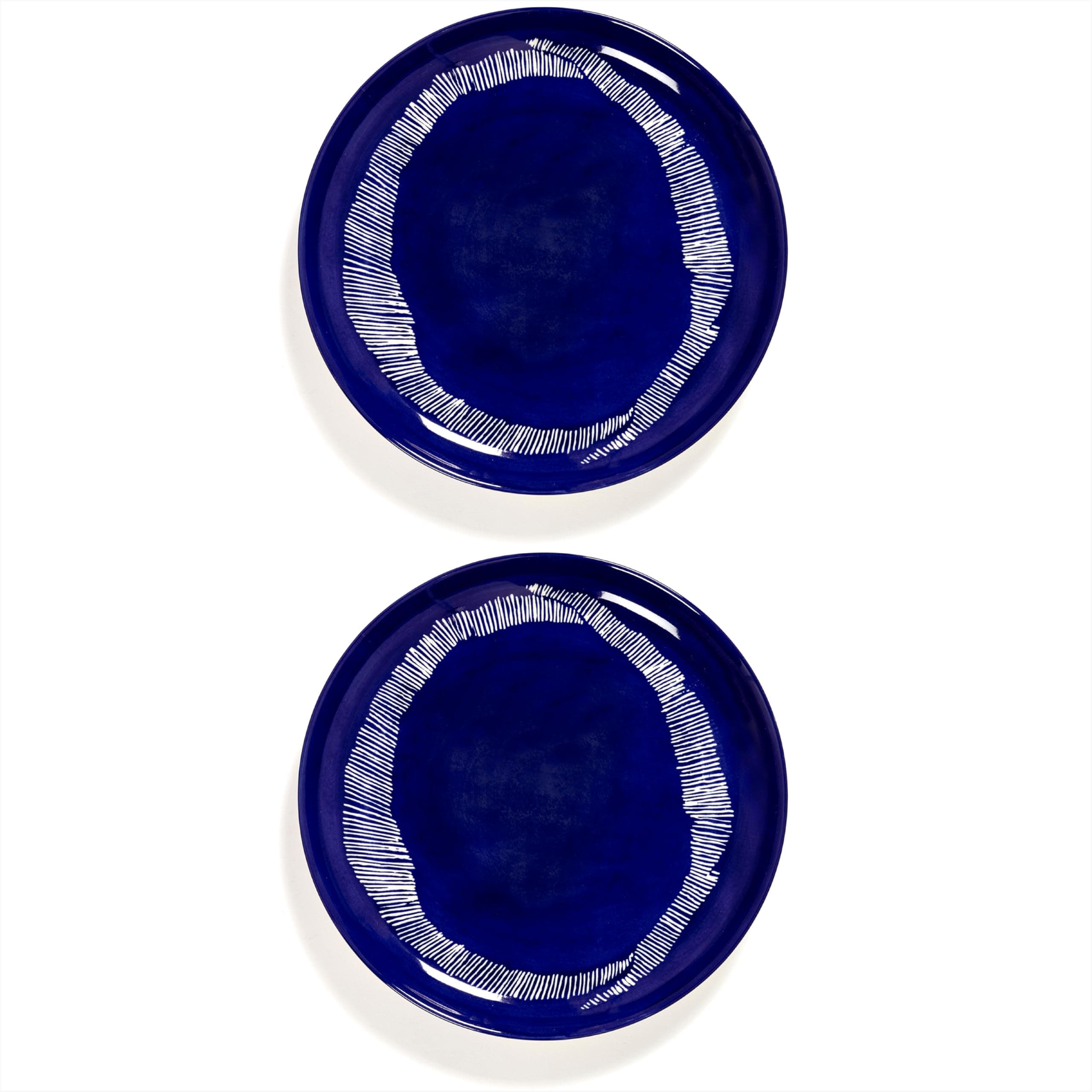 Serax Appetizer Plate | Feast tableware by Ottolenghi | 2 Starter Plates | Stoneware Dinnerware Set in blue white | luxury Dishware Set for Dinner at Home, Party, Christmas | Kitchen Sets