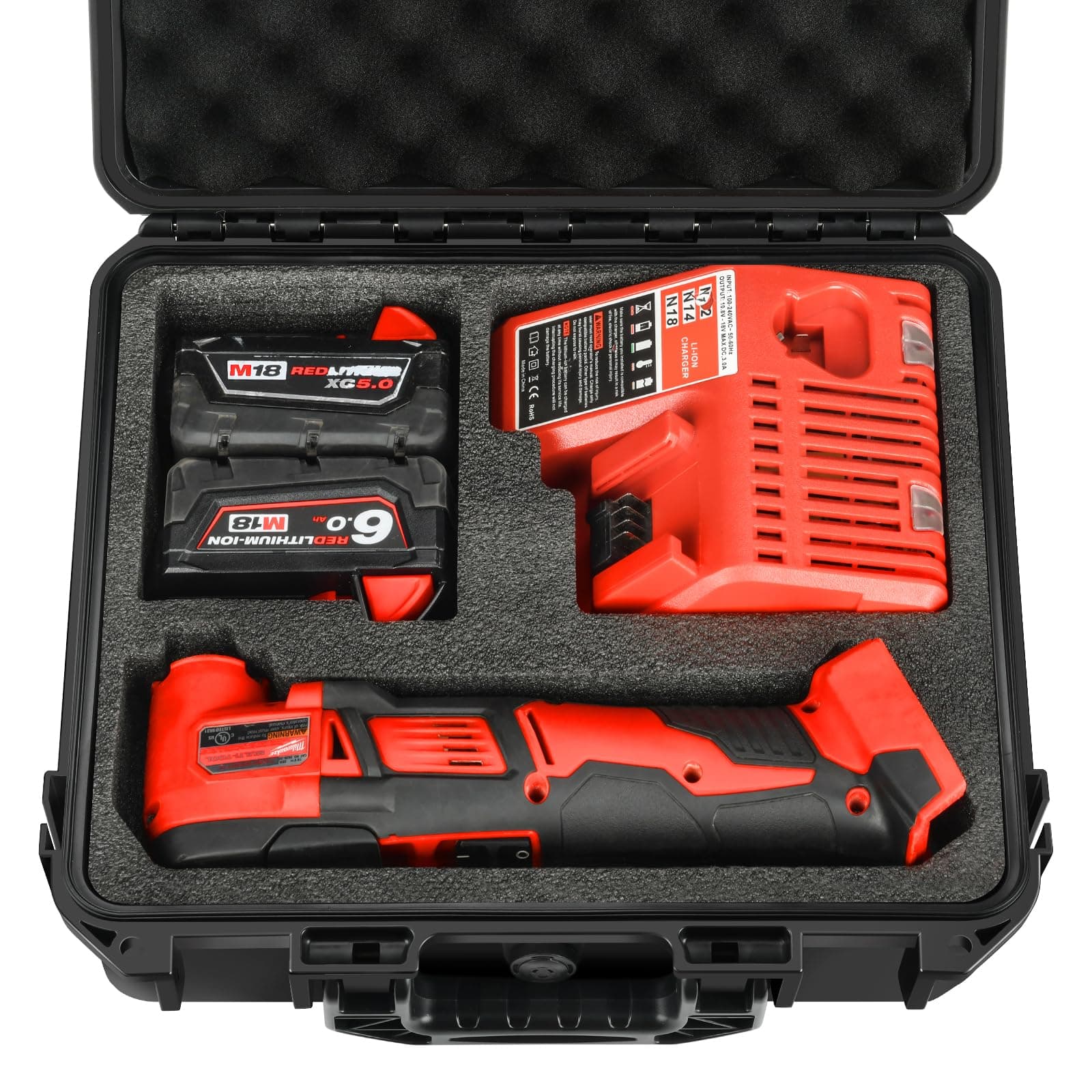 Case for Milwaukee Oscillating Multi Tool - Power Tools Box for Milwaukee M18 M12 2836-20/2626-20/2526-20/2426-20, Waterproof Hard Tool Box for Milwaulkee Fuel Multi-tool/Battery/Charger (Case Only）