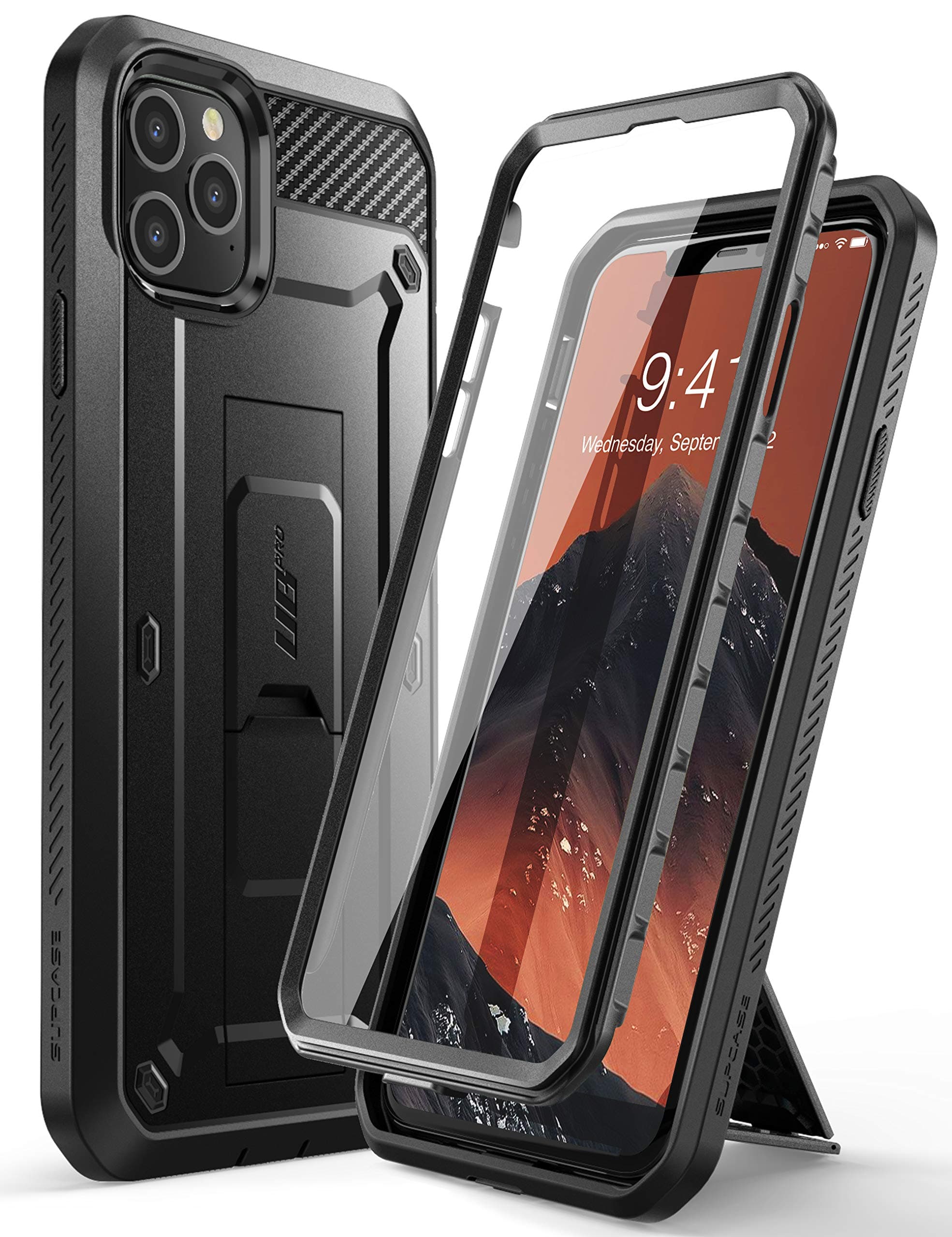 SUPCASE Unicorn Beetle Pro Series Full-Body Rugged Holster Case with Built-In Screen Protector for 5.8-Inch iPhone 11 Pro (2019), Black