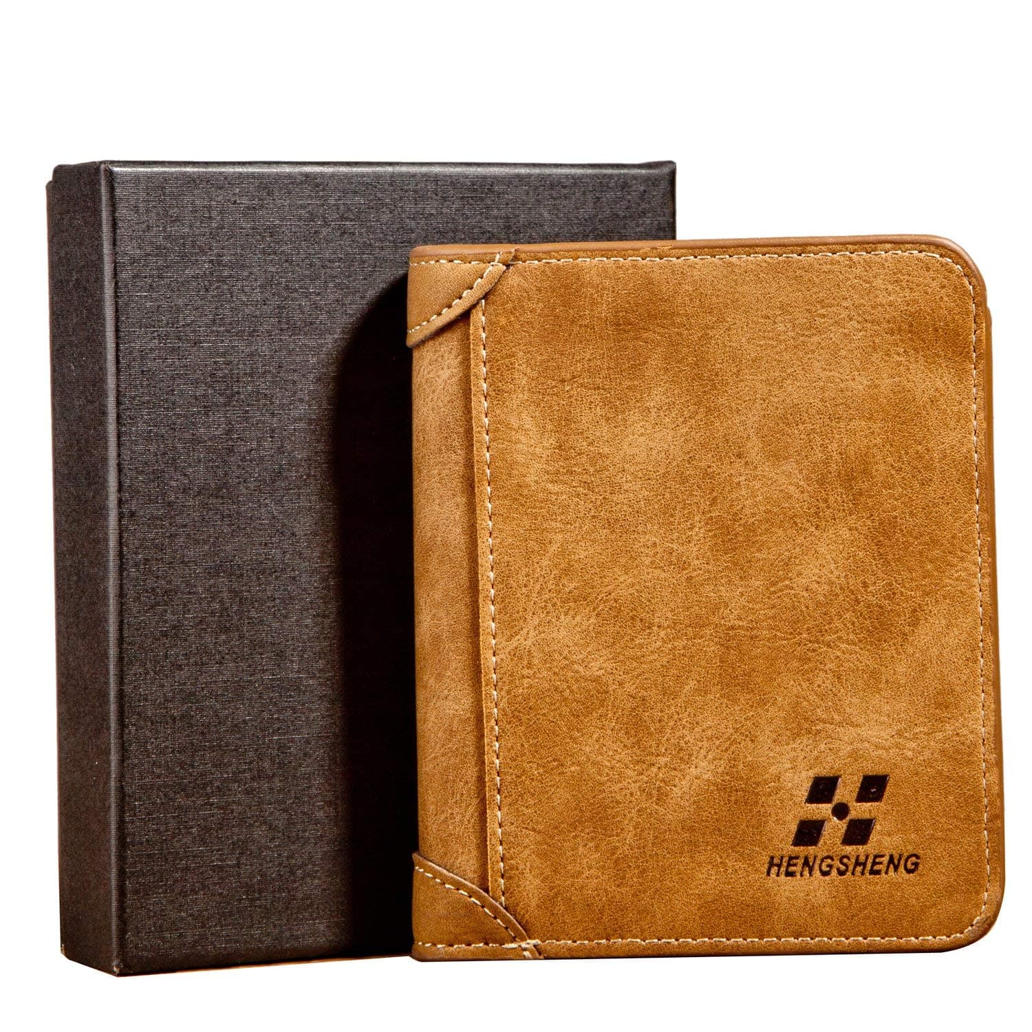 Wallets for Men,Mens Trifold Wallet Extra Capacity 9 Inside Slots 2 Id Windows(Brown),Men Wallet Leather Multi Credit Card Organizer,Best Gift for Men