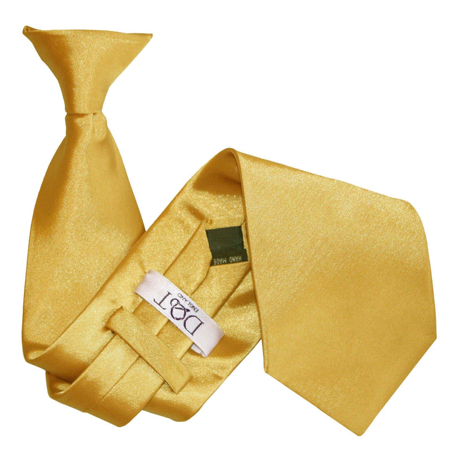 DQT New Plain Satin Men's Clip-On Tie