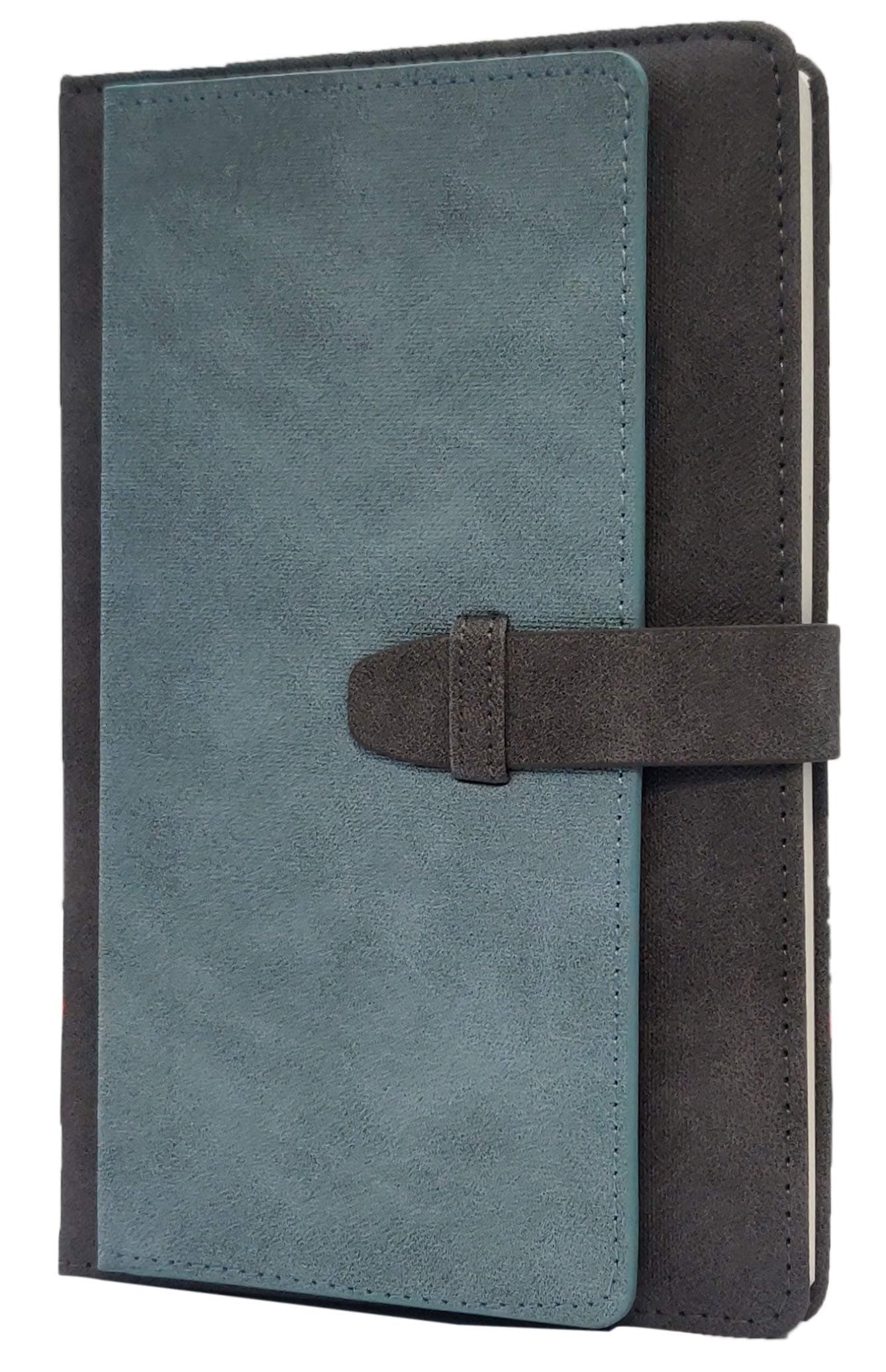 AccuPrints A5 Diary Grey Green Hard Bound Size 5.8 x 8.3 inches Notebook Diary Canvas Cover with Belt Lock Pages 200 for Office
