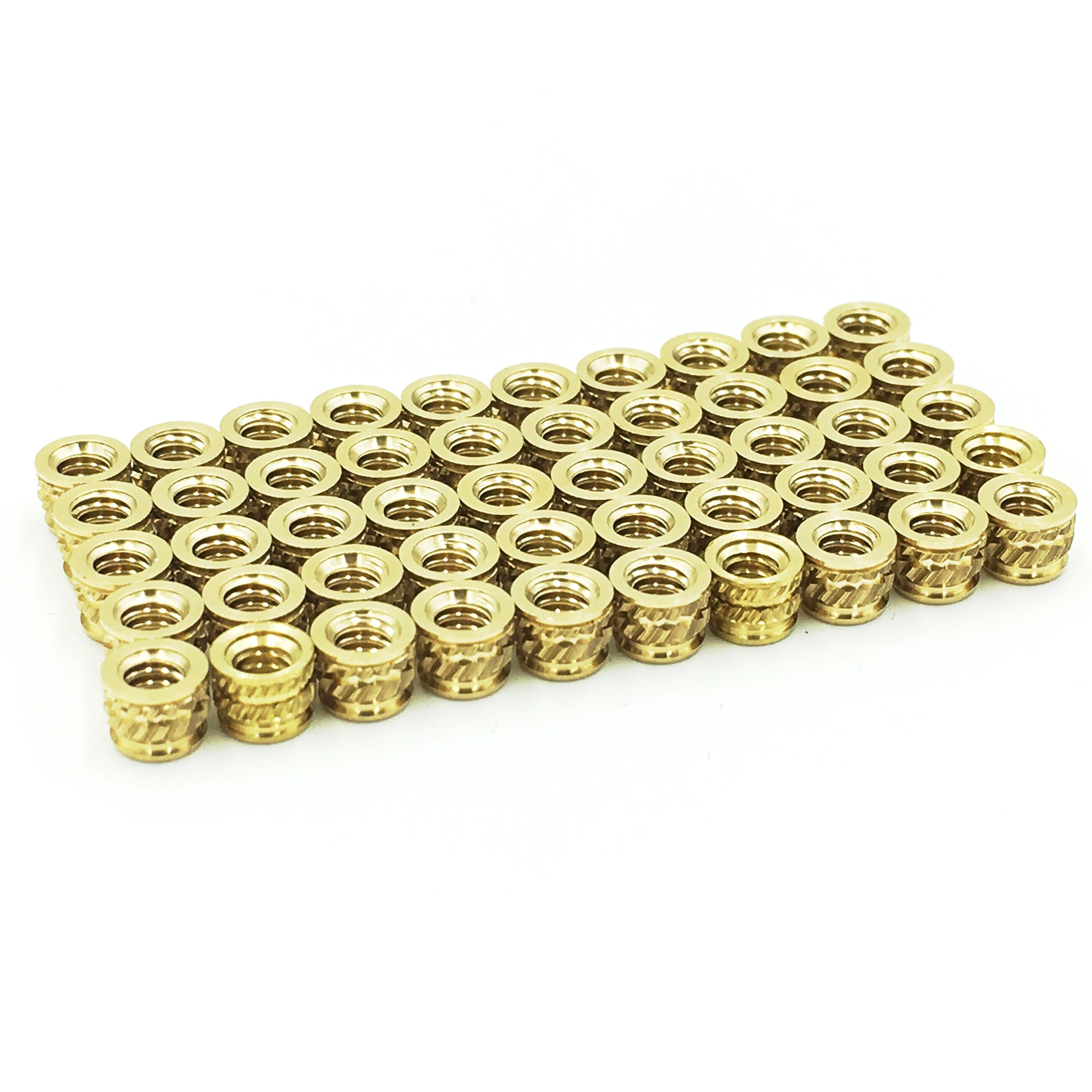#4-40 x 0.135" Qty 50 Threaded Heat-Set Inserts used for connecting 3D printed and injection molded parts.