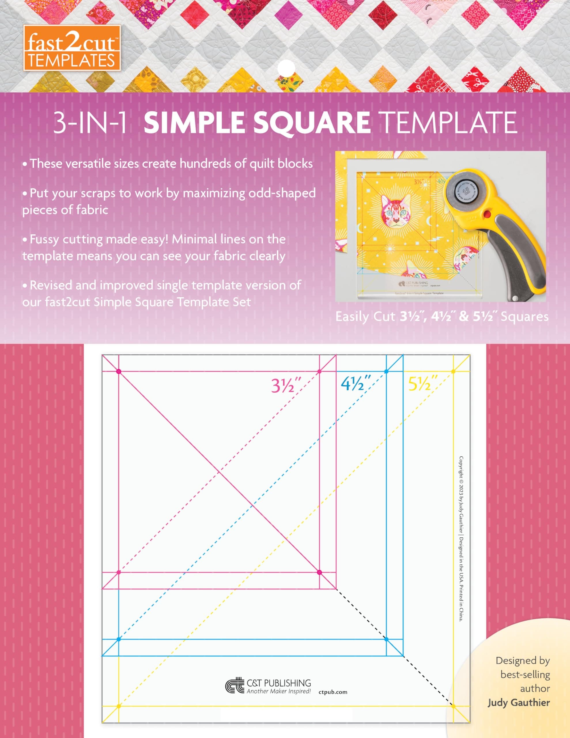 fast2cut 3-in-1 Simple Square Template