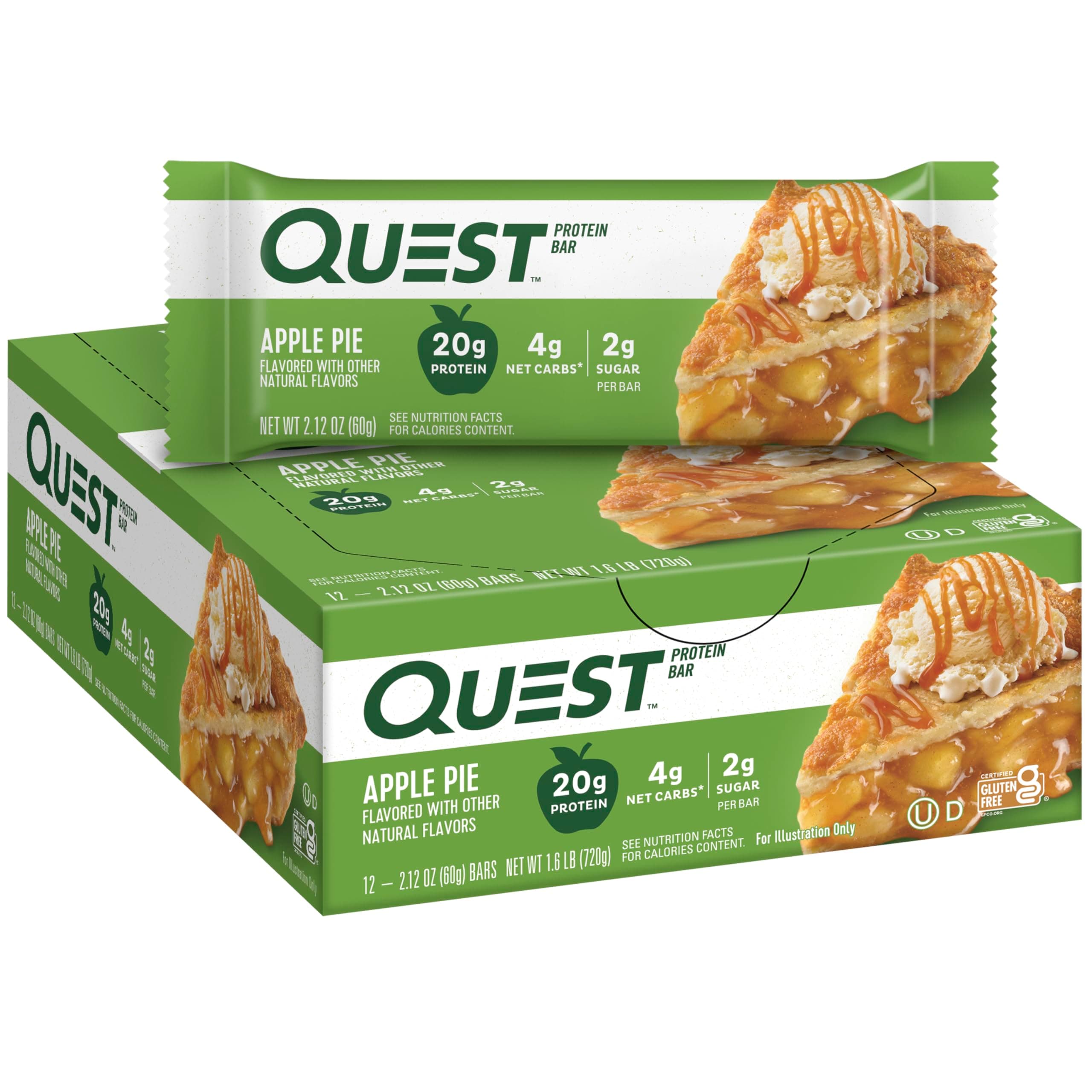 Quest Nutrition Protein Bars, Apple Pie, 2.12 Ounce, Pack of 12