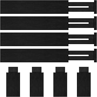 Bamboo Drawer Dividers Organizer with Inserts, Expandable from 12.5-21.7", Adjustable Drawer Organizer Separators for Utensils, Dresser, Bedroom, Bathroom, Closet, Clothing, Office (Black)