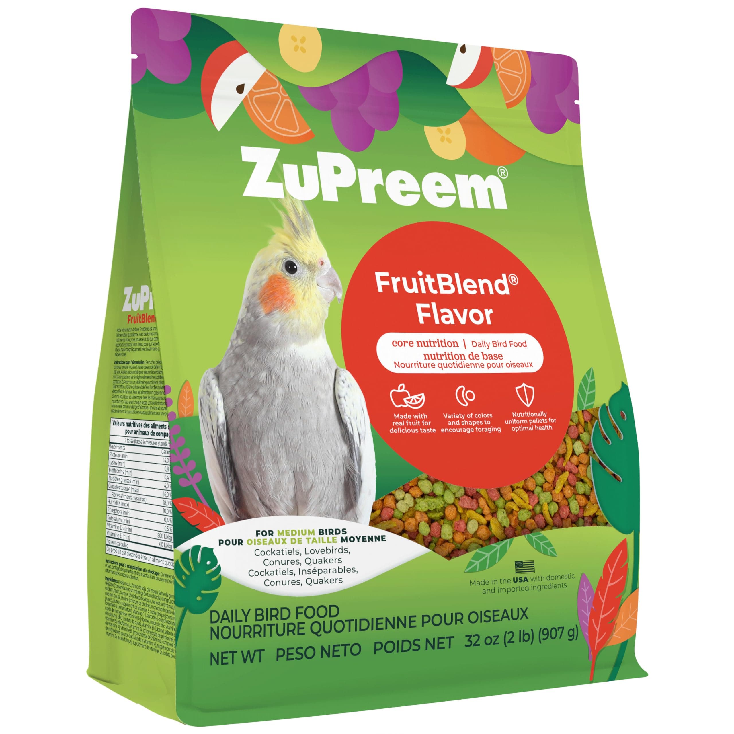 FruitBlend Flavor for Medium Size Birds, 907 gm