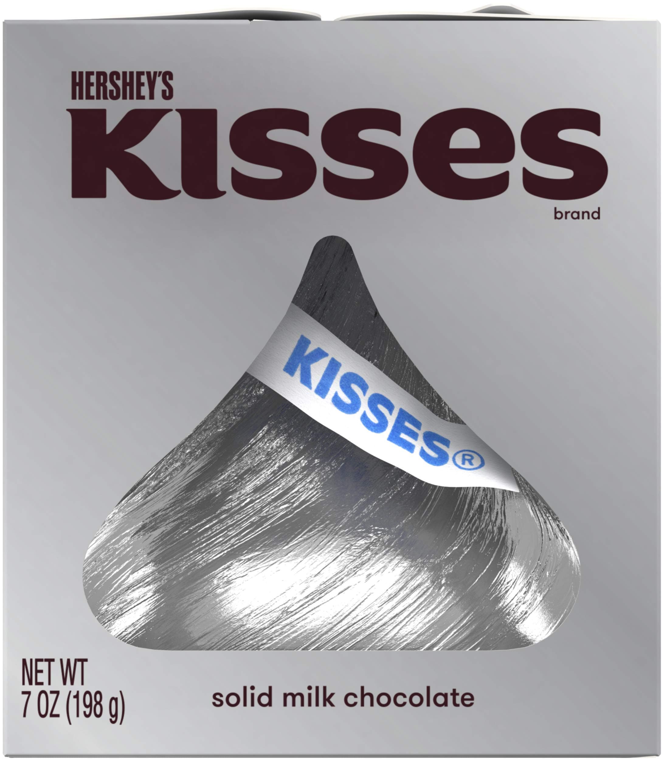 HERSHEY'S KISSES Solid Milk Chocolate Candy Gift Box, 7 oz