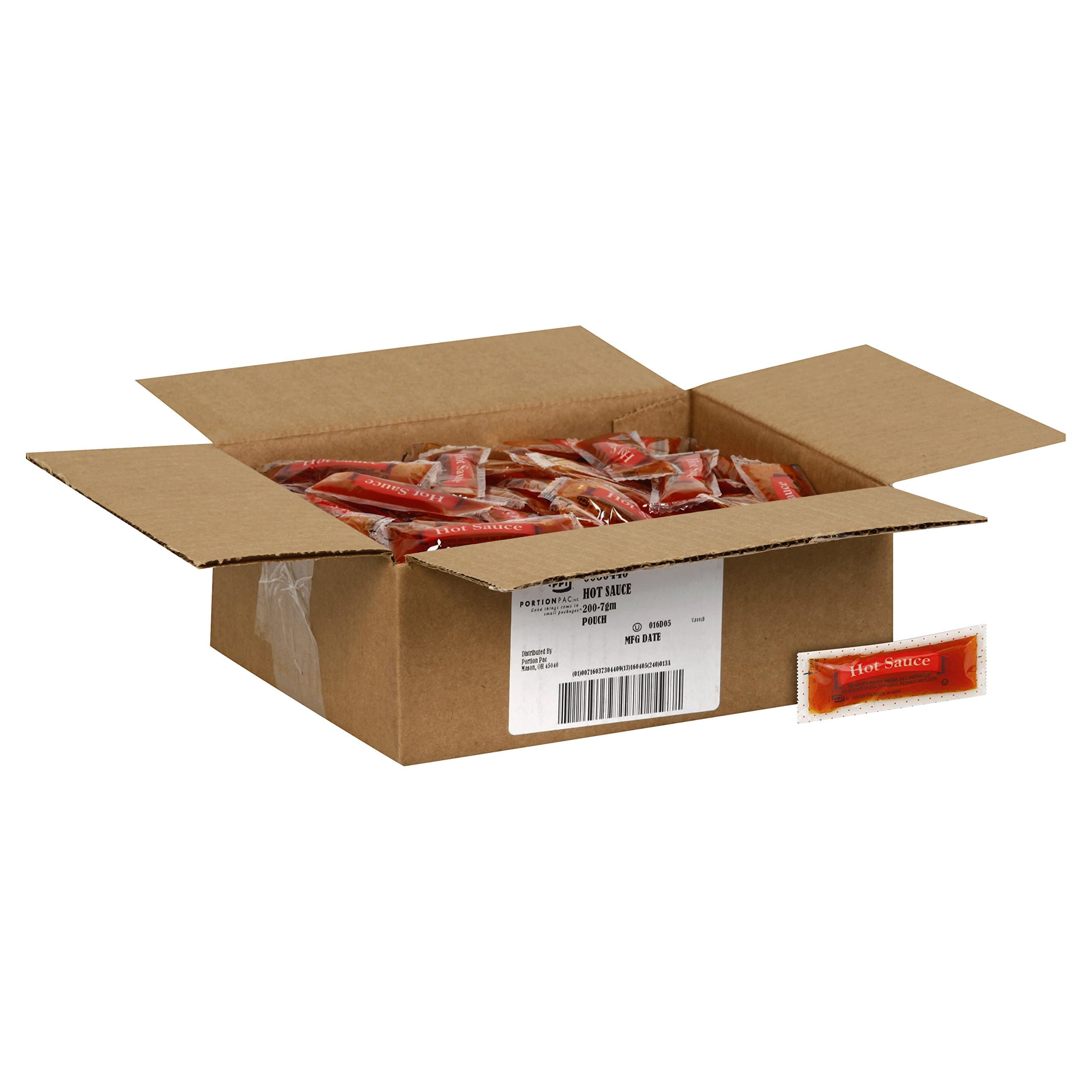 Portion Pack Hot Sauce, 0.25-Ounce Single Serve Packages (Pack of 200)