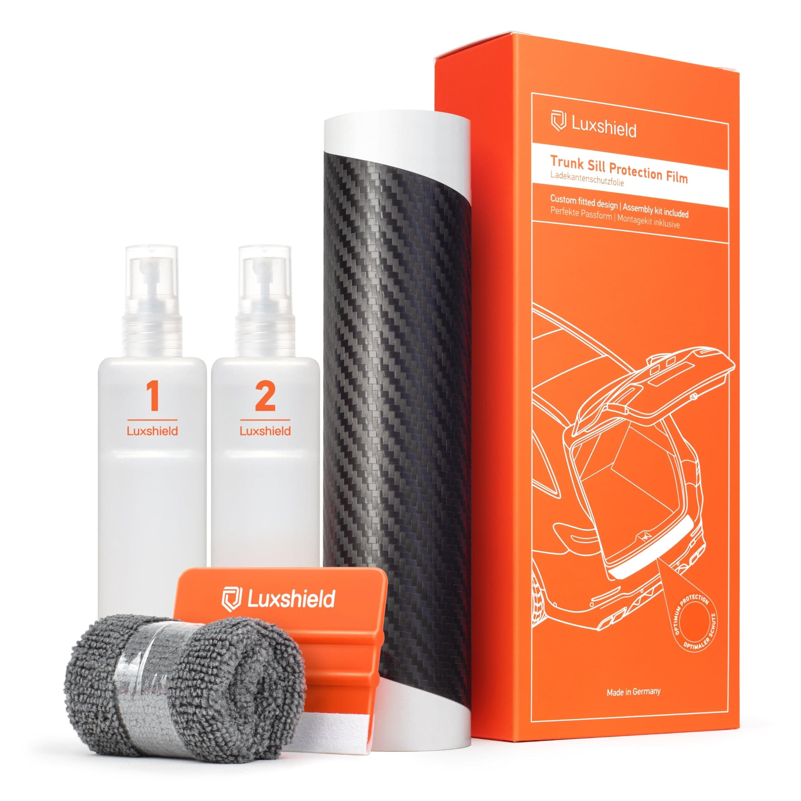 Luxshield Car Bumper Protector Set for BMW X3 3 (III) G01 I 2017-2021 - Rear Bumper Guards for Cars, Anti Scratch, Paint Protection for Sill Lip - Carbon Black