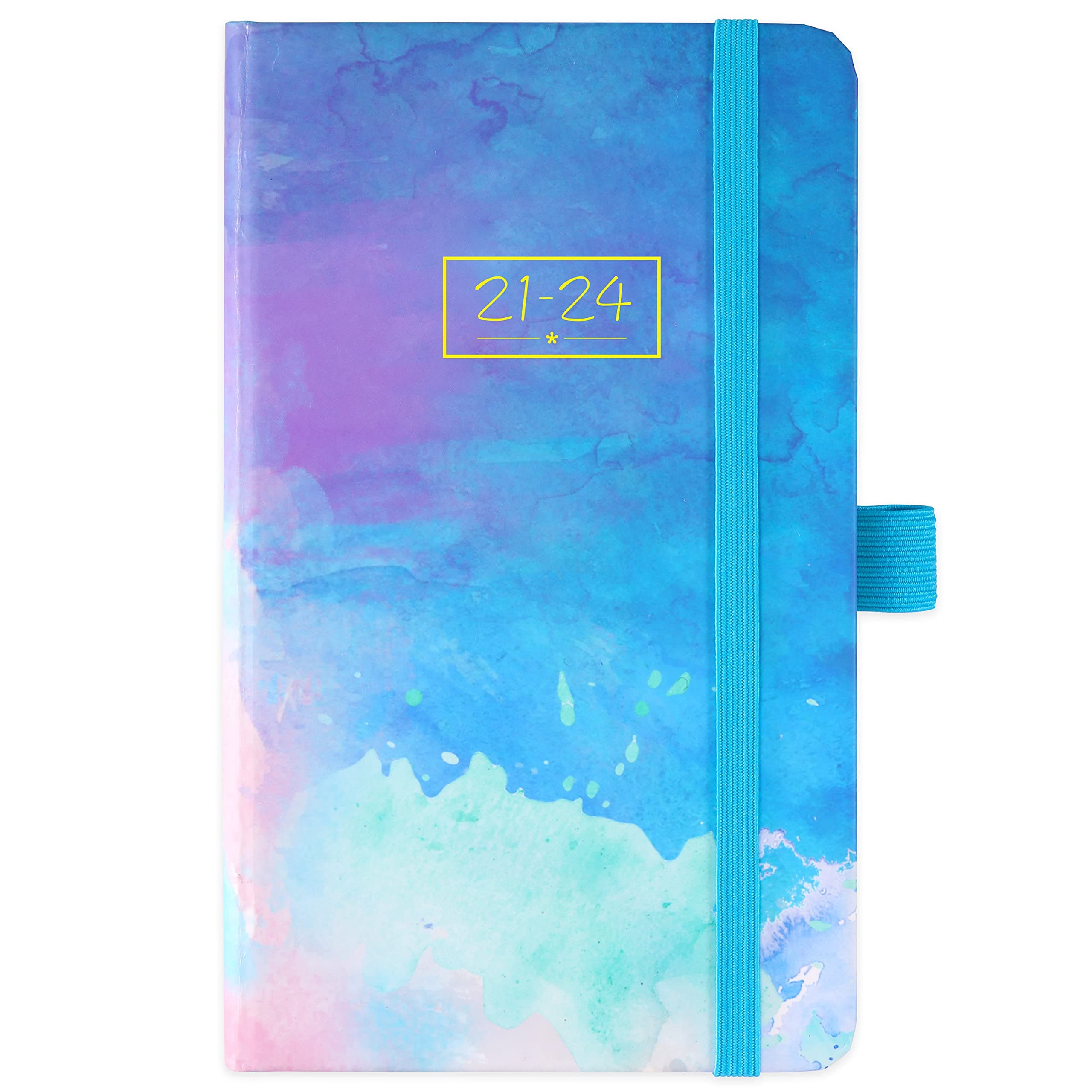 2021-2024 Monthly Diary, A6 Month to View Diary from July 2021 to June 2024, Hardcover Diary with Inner Pocket, Elastic Closure, A6 Size