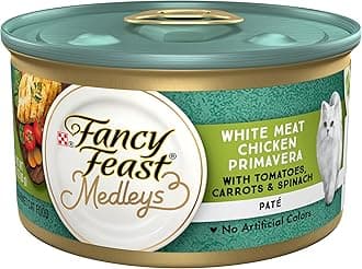 Fancy Feast Wet Cat Food, Elegant Medleys, White Meat Chicken Primavera Pate with Garden Veggies & Greens, 3-Ounce Can, Pack of 24 by Purina Fancy Feast
