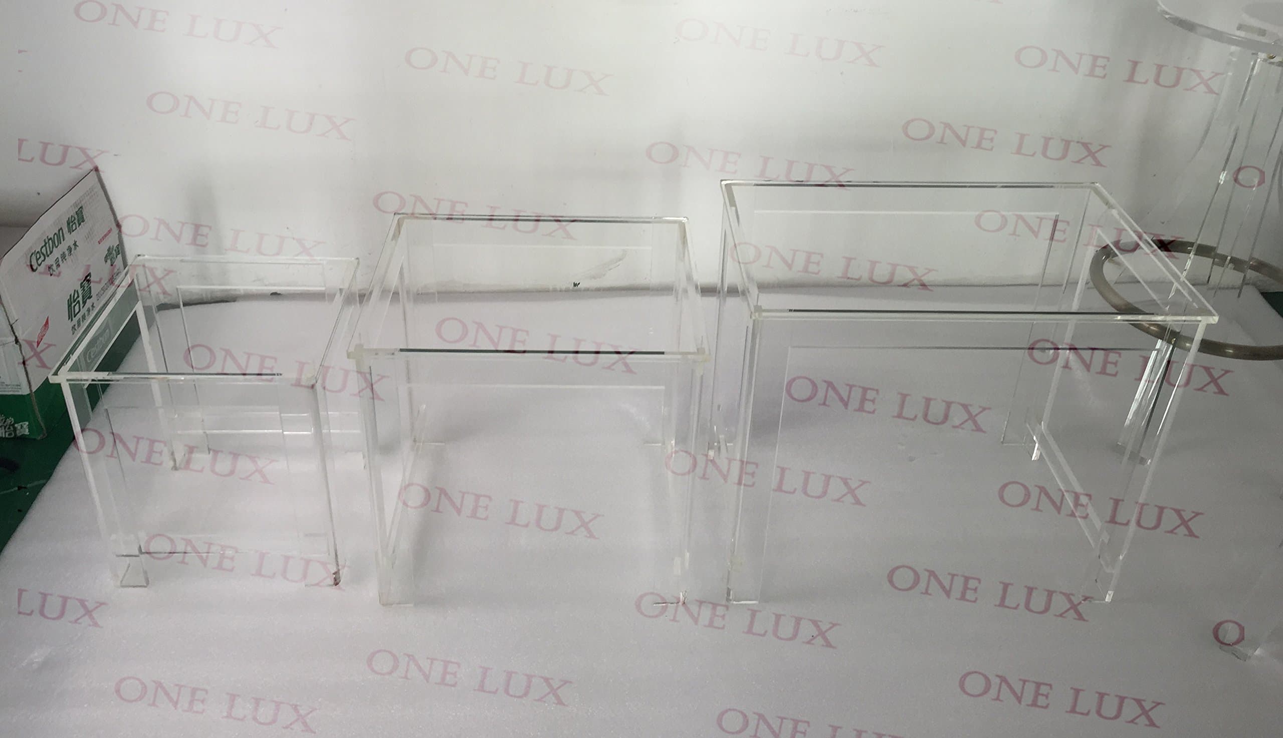 (3 Pieces/Lot) 100% High Transparency Lucite Acrylic Nesting Table,Perspex Side Tables ONE LUX