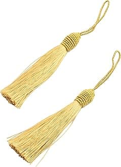 20pcs 15.5cm/6 Inch Silky Floss Bookmark Tassels with 2-Inch Cord Loop and Small Chinese Knot for Jewelry Making, Souvenir, Bookmarks, DIY Craft Accessory (Champagne)