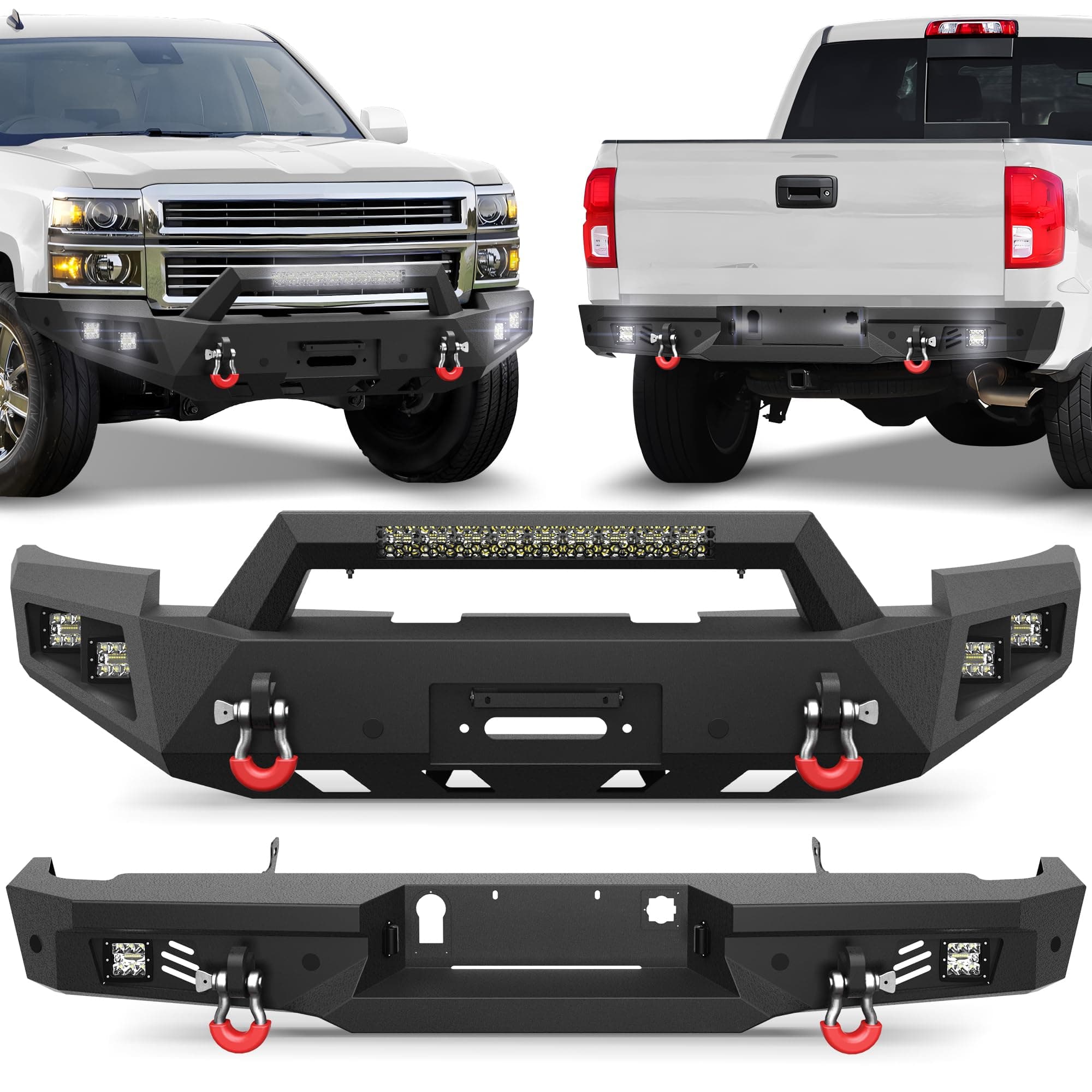 Silverado 1500 Front and Rear Bumper Kit for 2014 2015 Chevy Silverado 1500 Pickup