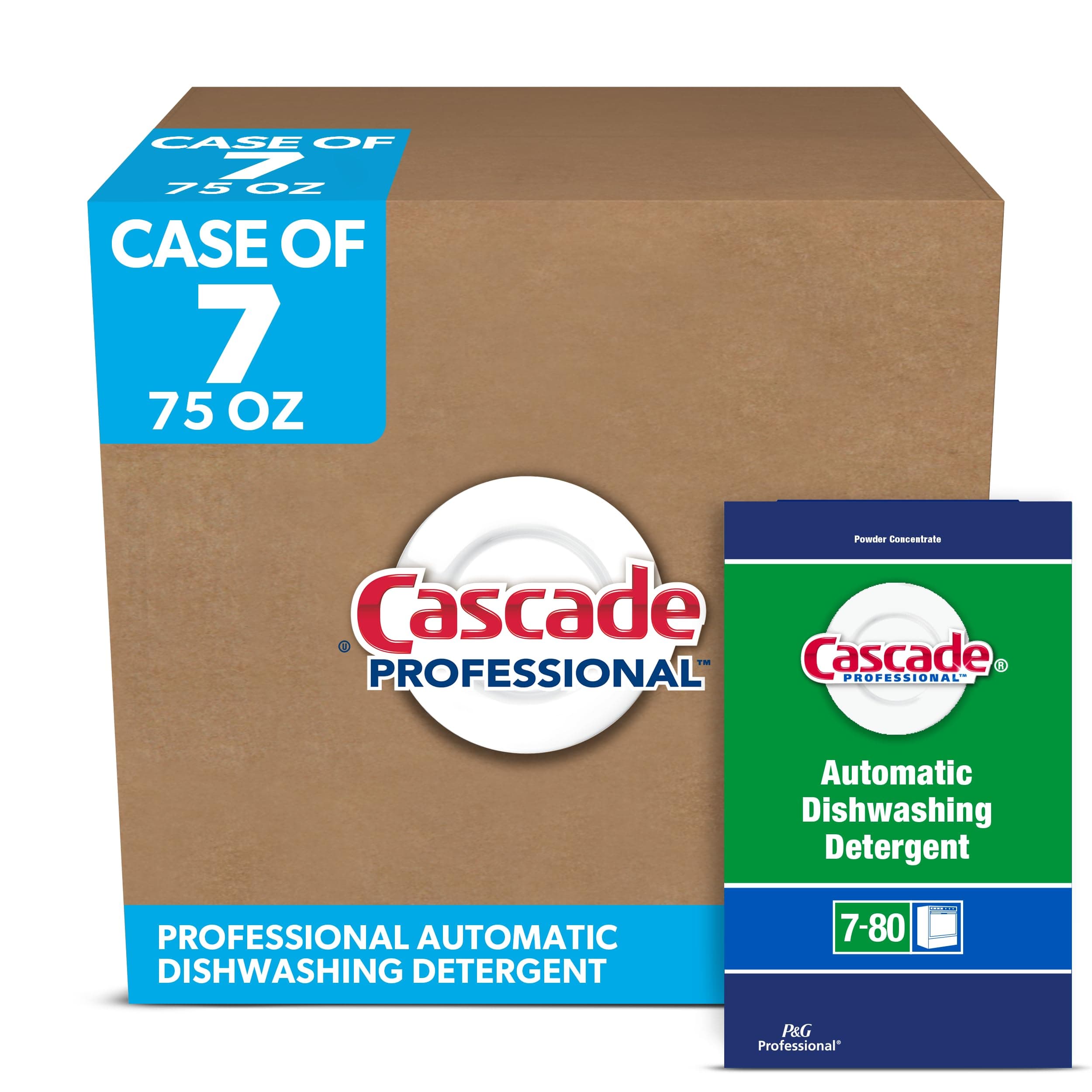 Cascade Professional Automatic Dishwasher Detergent Powder, Fresh Scent, 75 oz Box, 7/Carton
