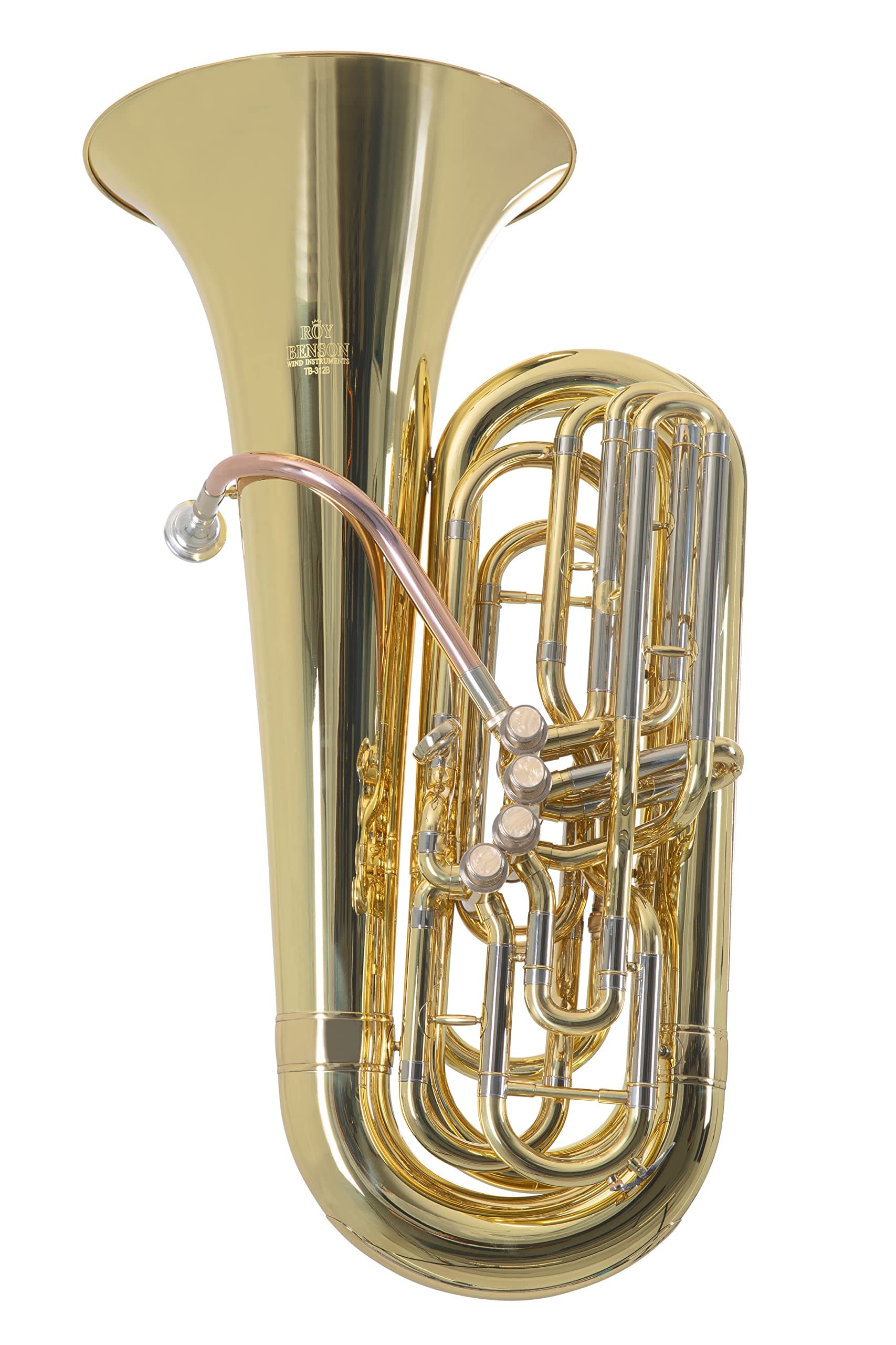 Roy Benson BBb-Tuba TB-312B (Premium Tuba with Variable Bore, Gold Brass Mouthpipe, 4 Front Action Valves, Modern Design, Professional Sound and Transport Comfort in One)