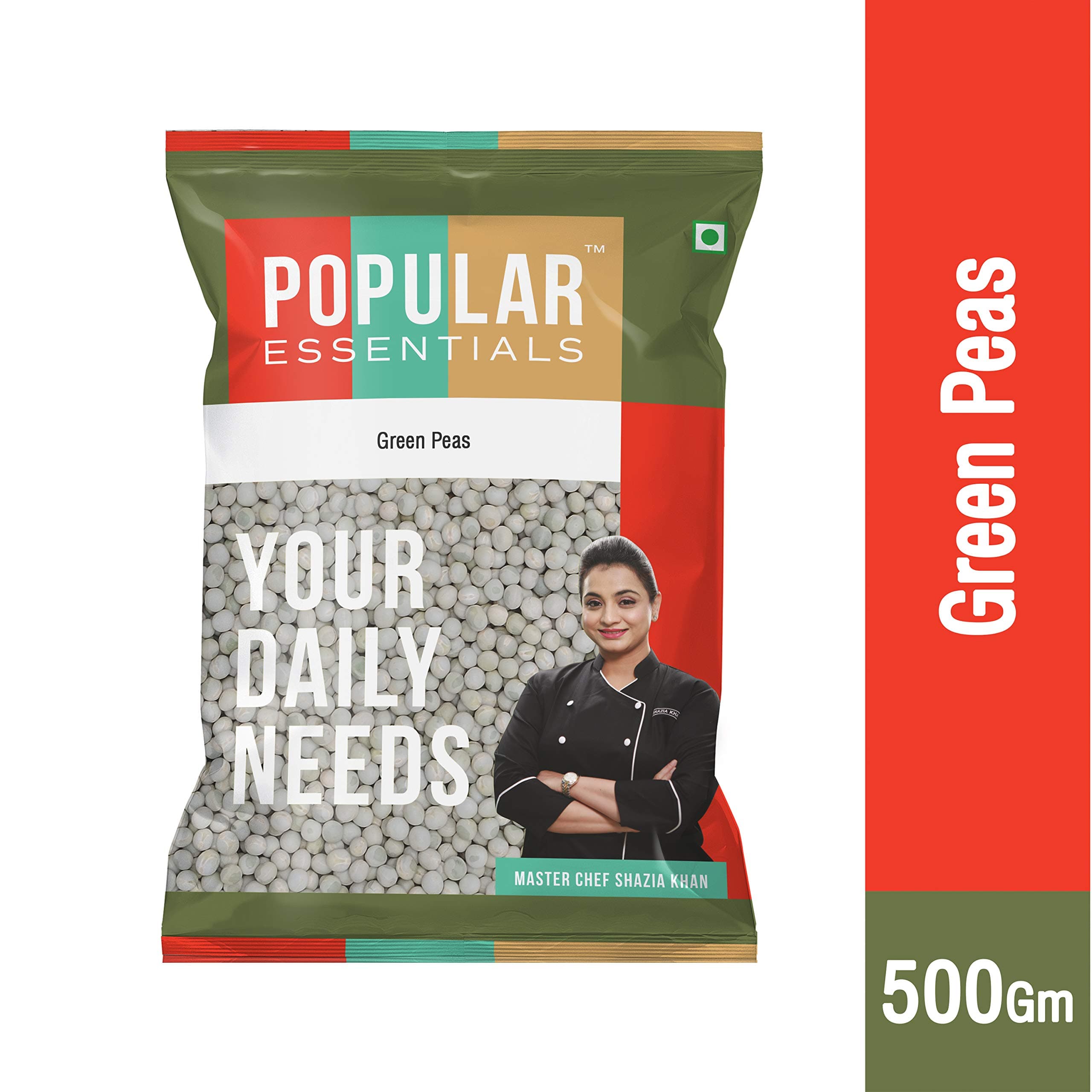 Popular Essentials Premium Green Peas, 500g