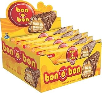 Bon o Bon Milk Chocolate Bars, Decadent Milk Chocolate Bars with a Creamy Peanut, Caramel & Wafer Filling, 48g x 12 Bars