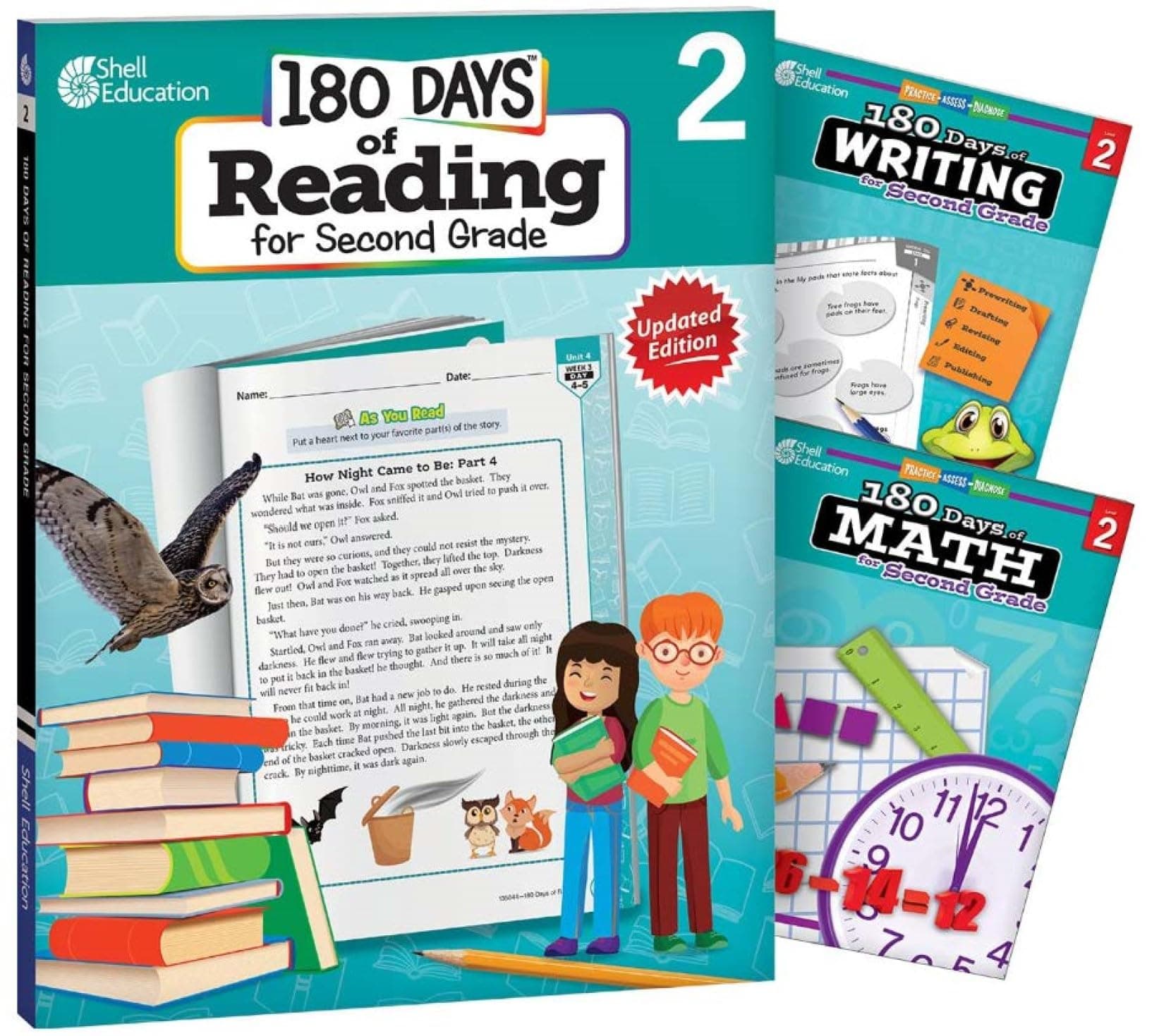 180 Days™: Includes Reading 2nd Edition, Writing, and Math for 2nd Grade Practice Workbook for Classroom and Home, Cool and Fun Practice Created by Teachers