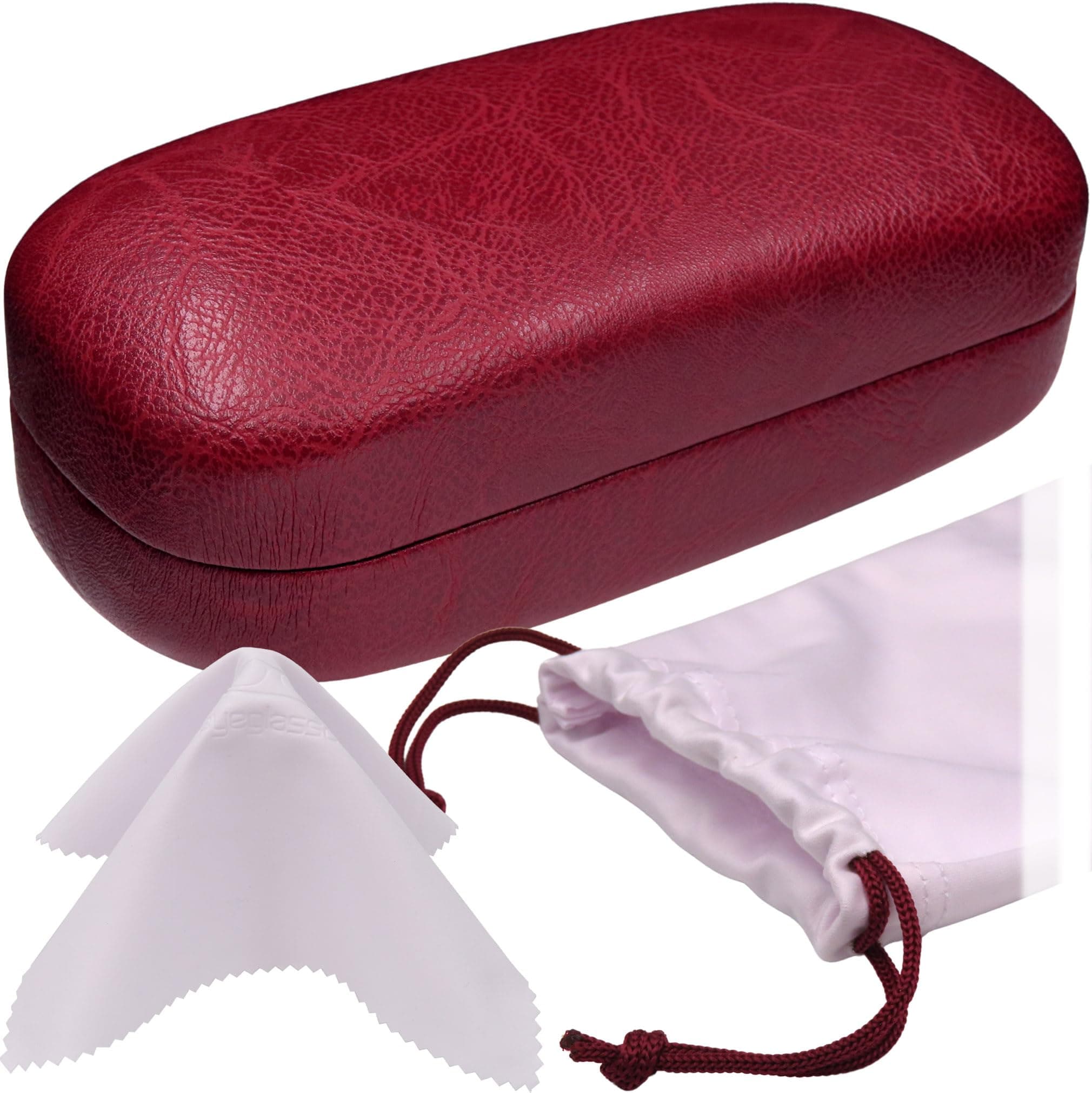 Extra Large Sunglasses case for Straight Rectangle Shape – Over size eyeglasses Holder Includes Pouch & Cloth