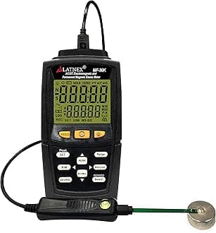LATNEX MF-30K AC/DC Gauss Meter With Certificate, Measures Magnetic Fields Strength and Pole (Residual Magnet, Permanent). Integrated High AC Electromagnetic Level Measurement (<15000G/Milli Tesla)