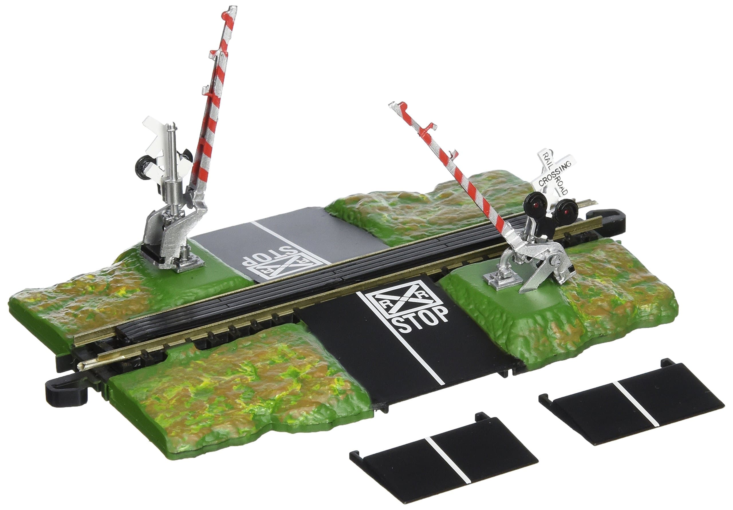 Bachmann Trains - Snap-Fit E-Z TRACK E-Z TRACK CROSSING GATE - NICKEL SILVER Rail With Grey Roadbed - N Scale Small