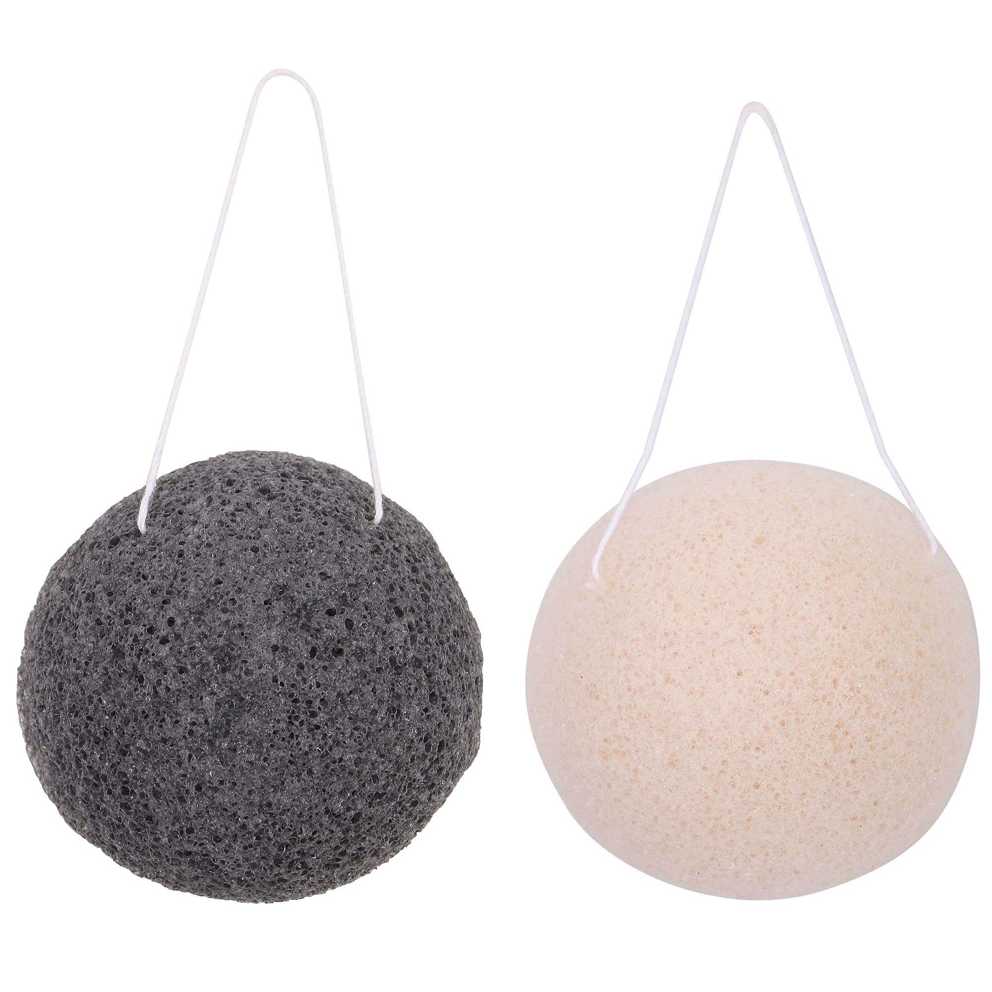 2 Pack Konjac Sponge Remove Difficult Makeup, MoonSteps DeepCleansing Face Sponge Exfoliator for Sensitive, Delicate, Dry Skin, Superior Cleansing Natural Konjac Facial Sponge for Beauty Girl