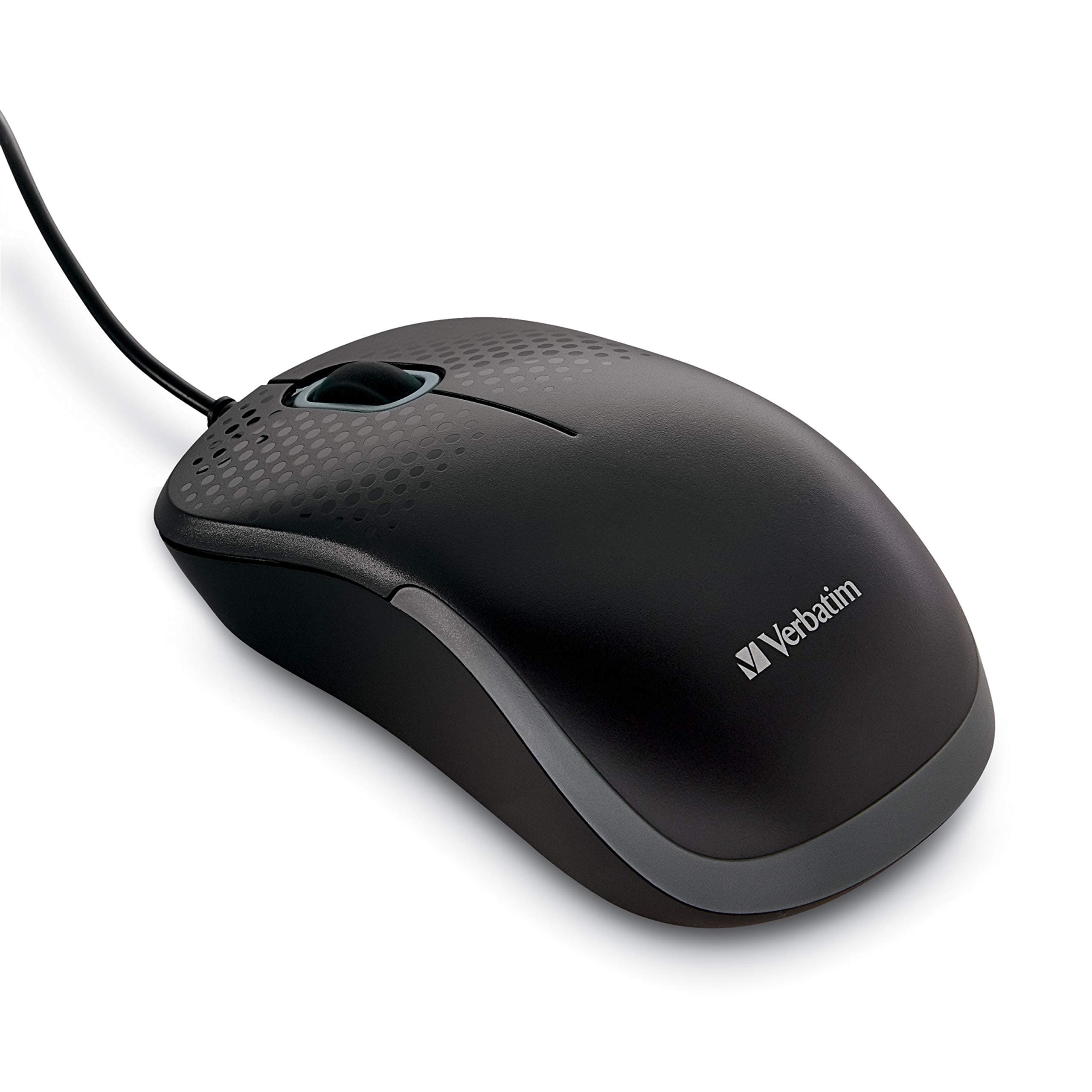 USB Silent Corded Optical Mouse - Computer Wired Noiseless and Silent Click Mouse for Mac and PC - Black