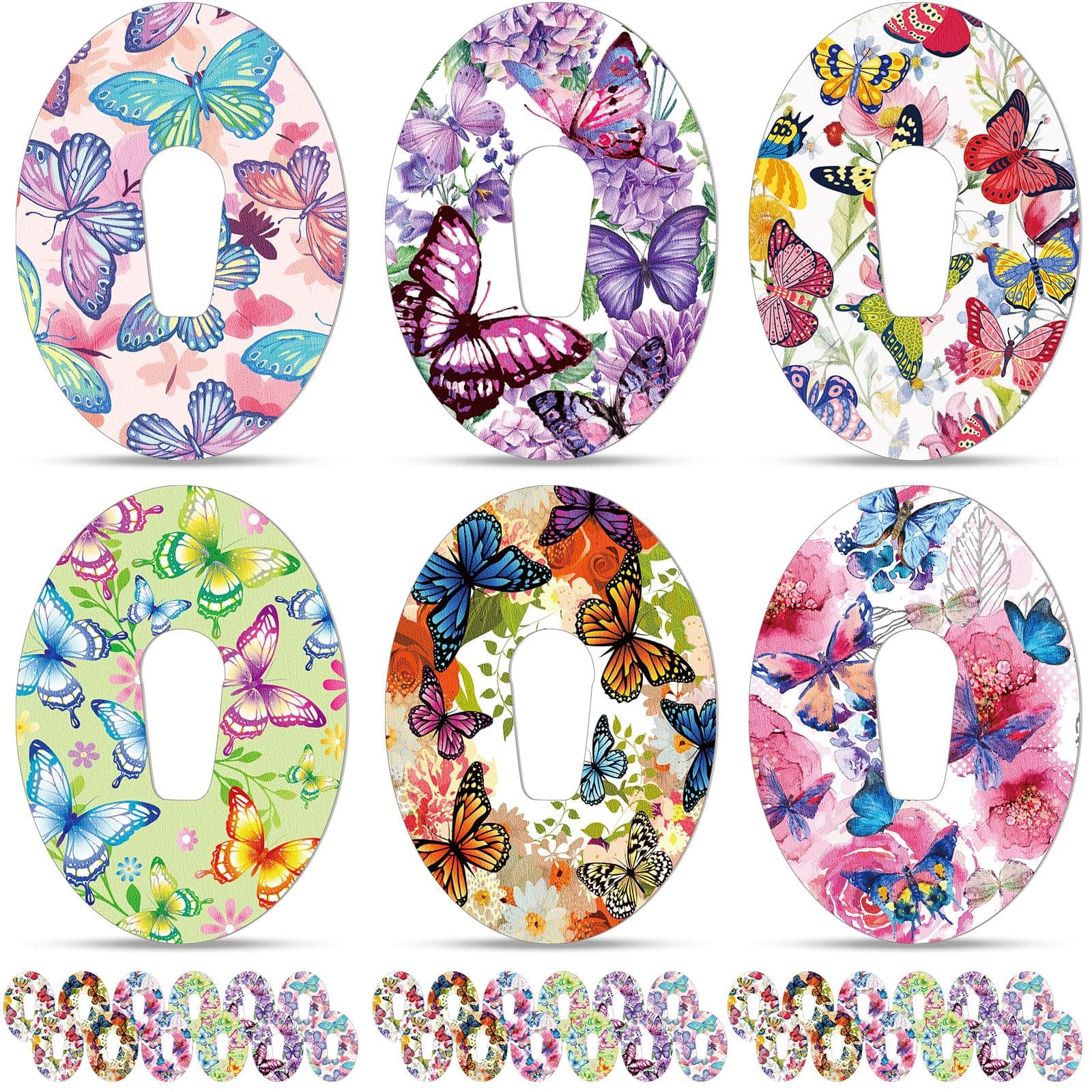 36 Pack Adhesive Patch Compatible with Dexcom G6 Breathable Colorful Butterfly CGM Patches Waterproof Butterfly Pre Cut Adhesive Tape for Continuous Glucose Monitor Protection