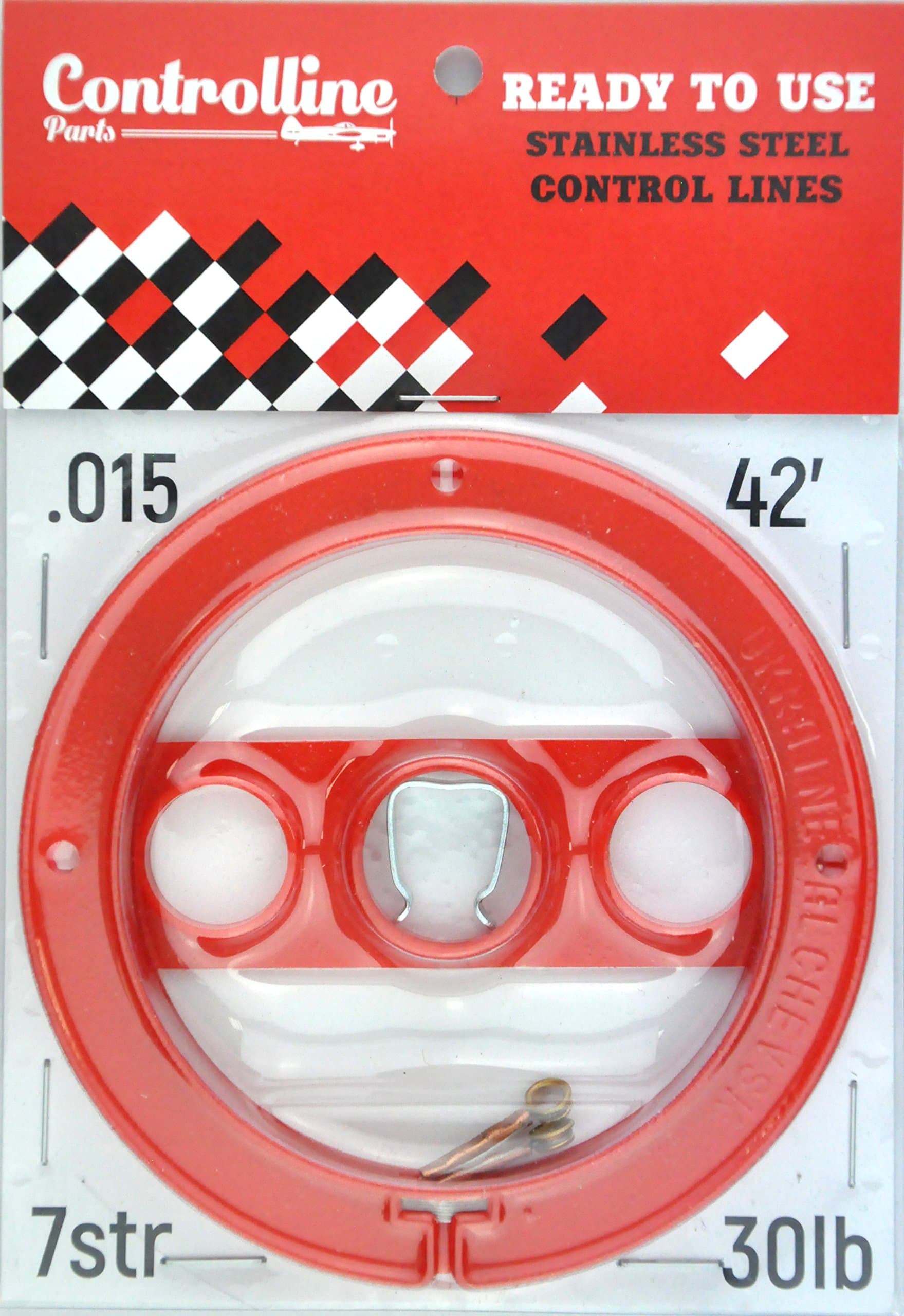 Line Kit for Control Line Planes (Red, 0.015x2x42')