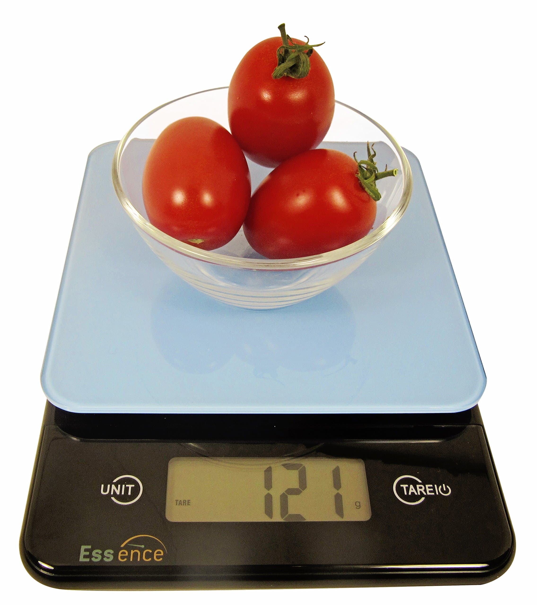 ESSENCE Digital Kitchen and Food Scale, Silver and Blue – No-Hassle Replacement Guarantee (Blue)