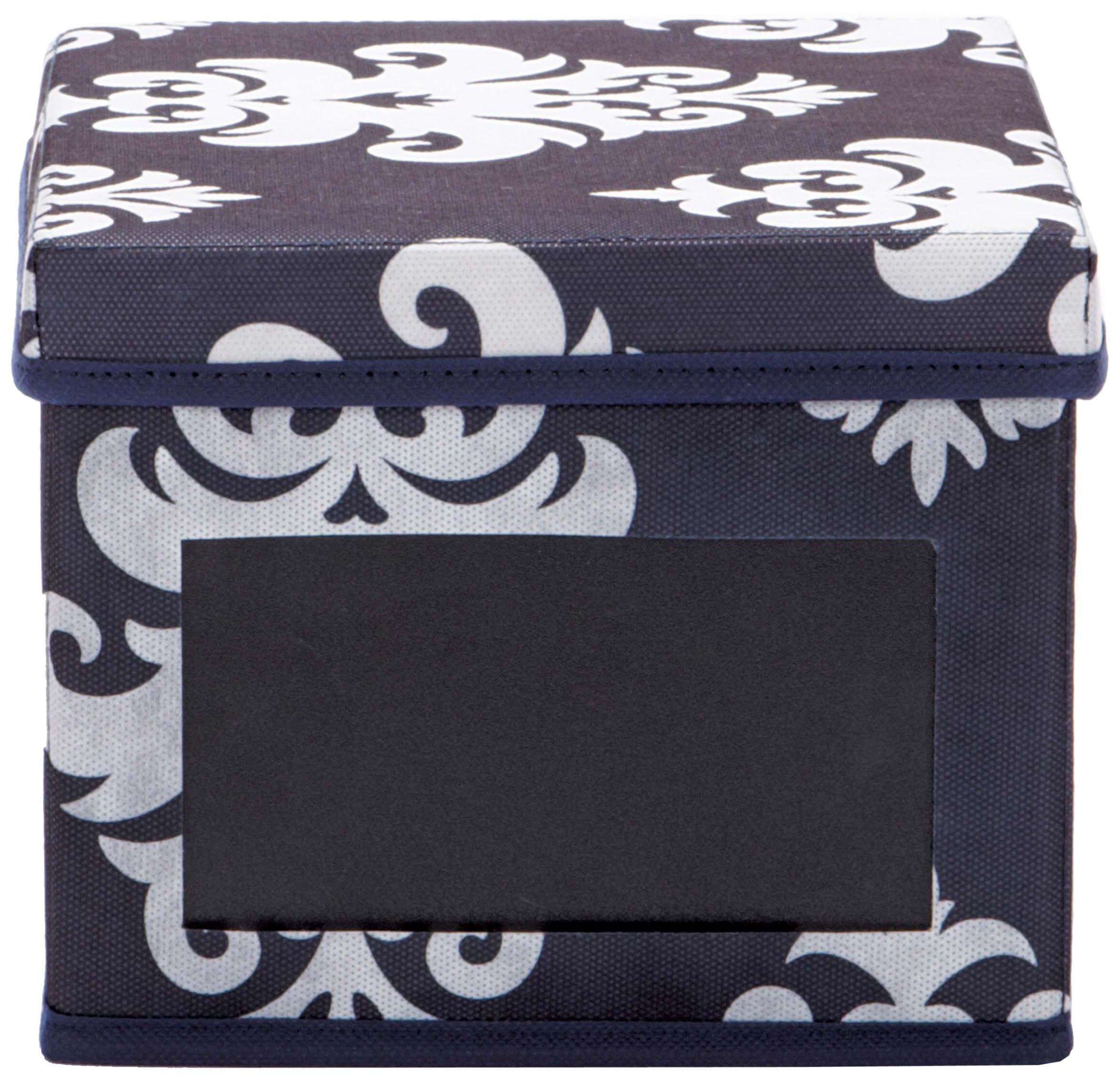 nexxt FN01408-6 Write on DVD Storage Collection 7-1/2 by 6 by 9-1/2-Inch Damask Style Printed Fabric Storage Box