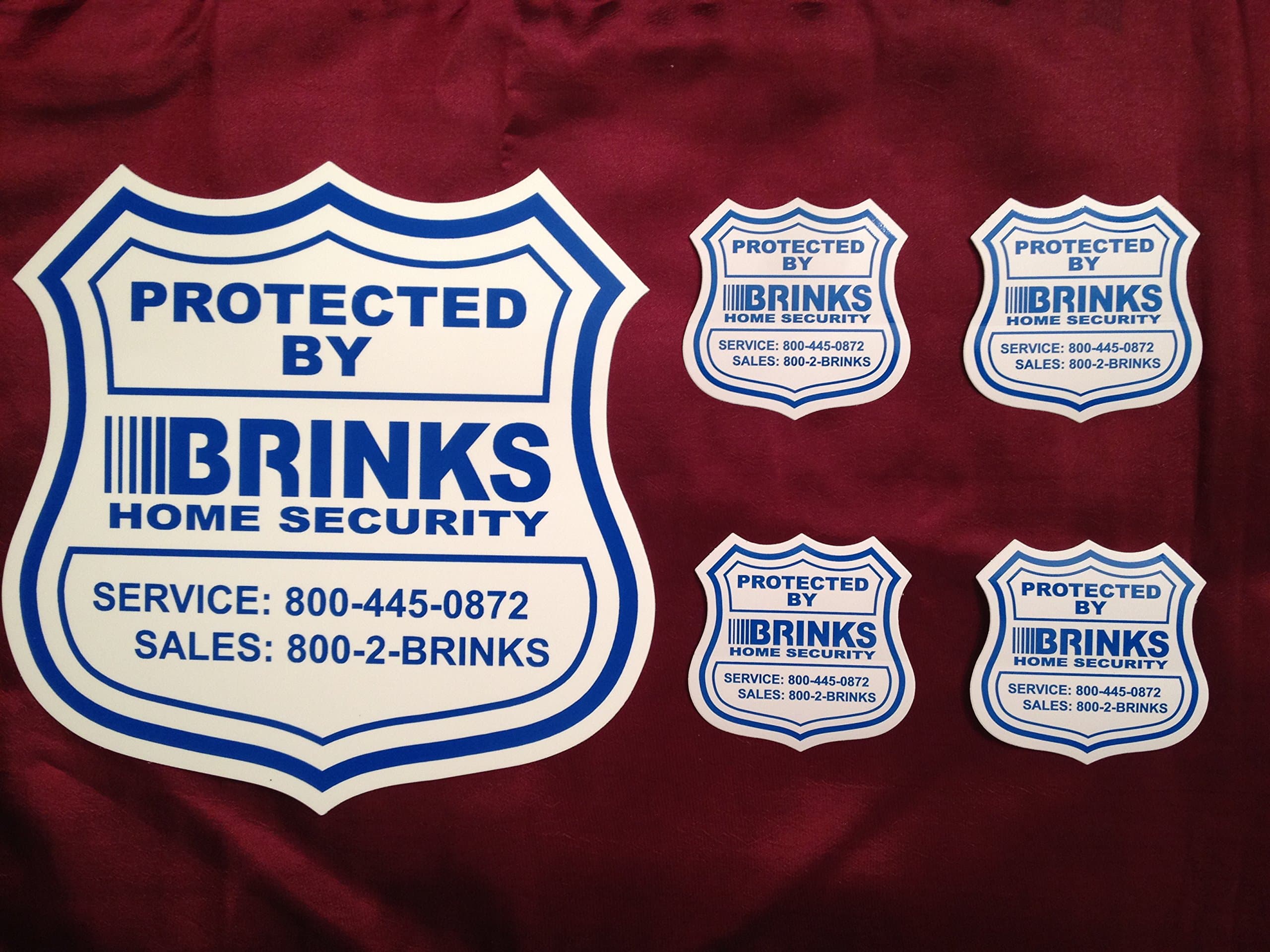 Brink's Home Security 6103875 Home Security Yard Sign w/(4) Window Door Decal Stickers