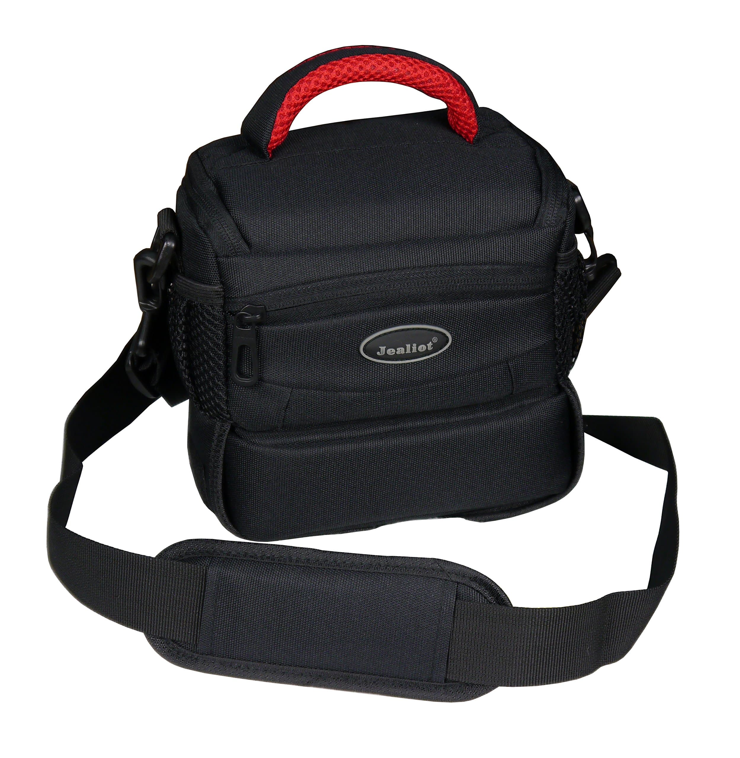 Jealiot Compact Case for Canon EOS M100 with Attached 15-45mm Lens - Detachable Accessory Compartment for Charger, Cables and Accessories - Black