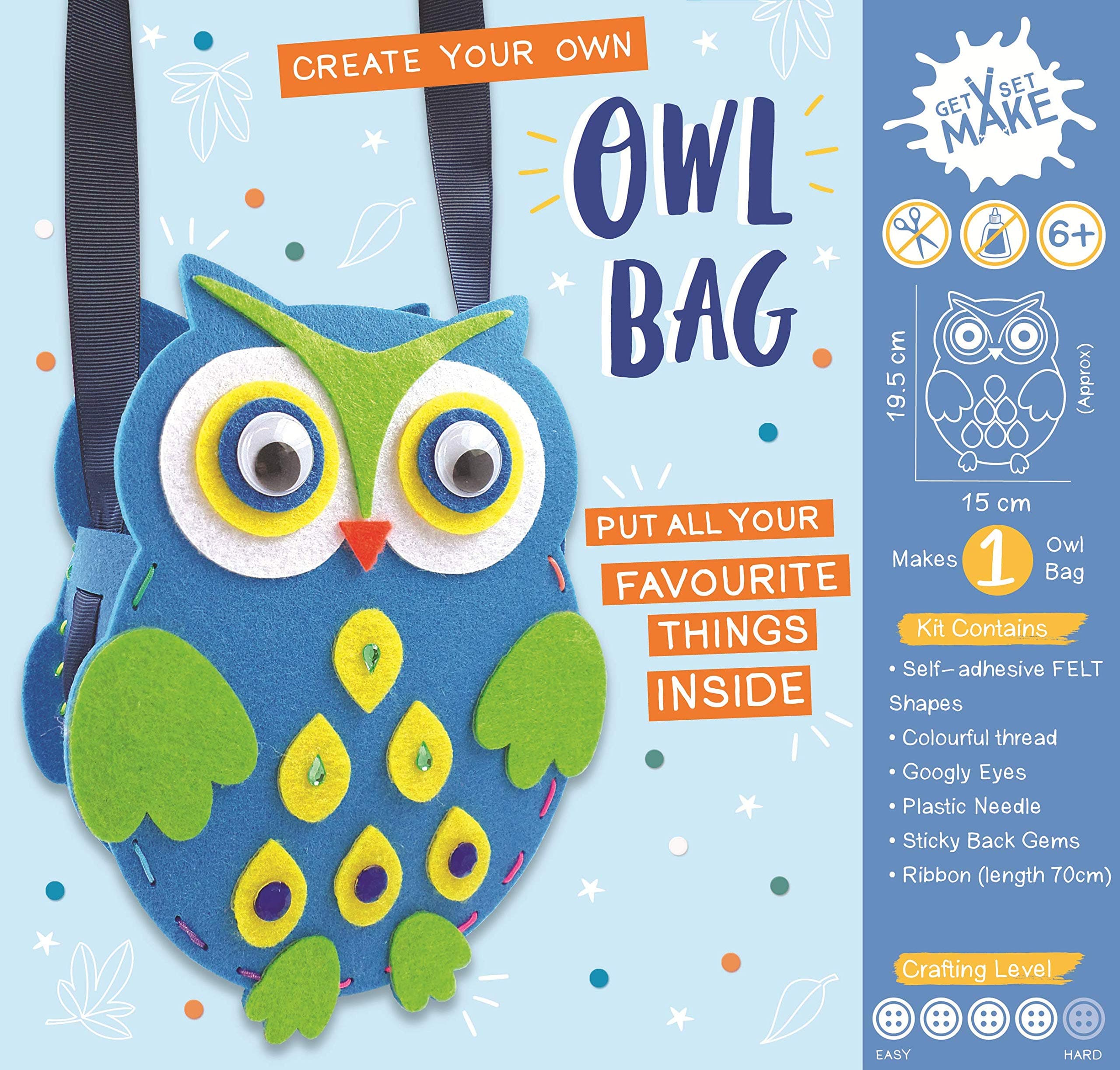 Express Yourself MIP Get Set Make Create Your Felt Owl Bag Kids Craft Kit For Kids GSET014