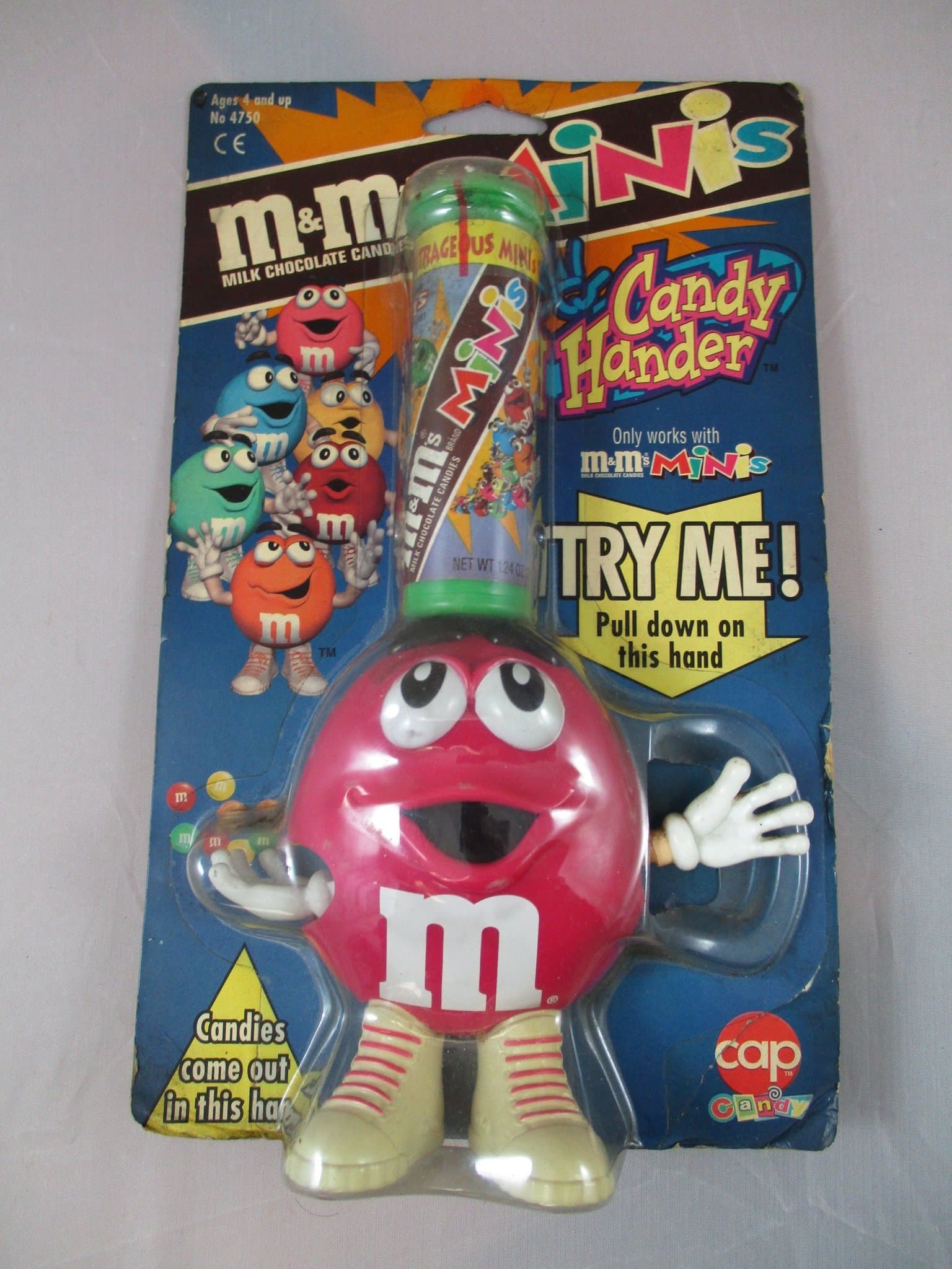 M&M's Minis Candy Hander Cap Candy Pink Dispenser