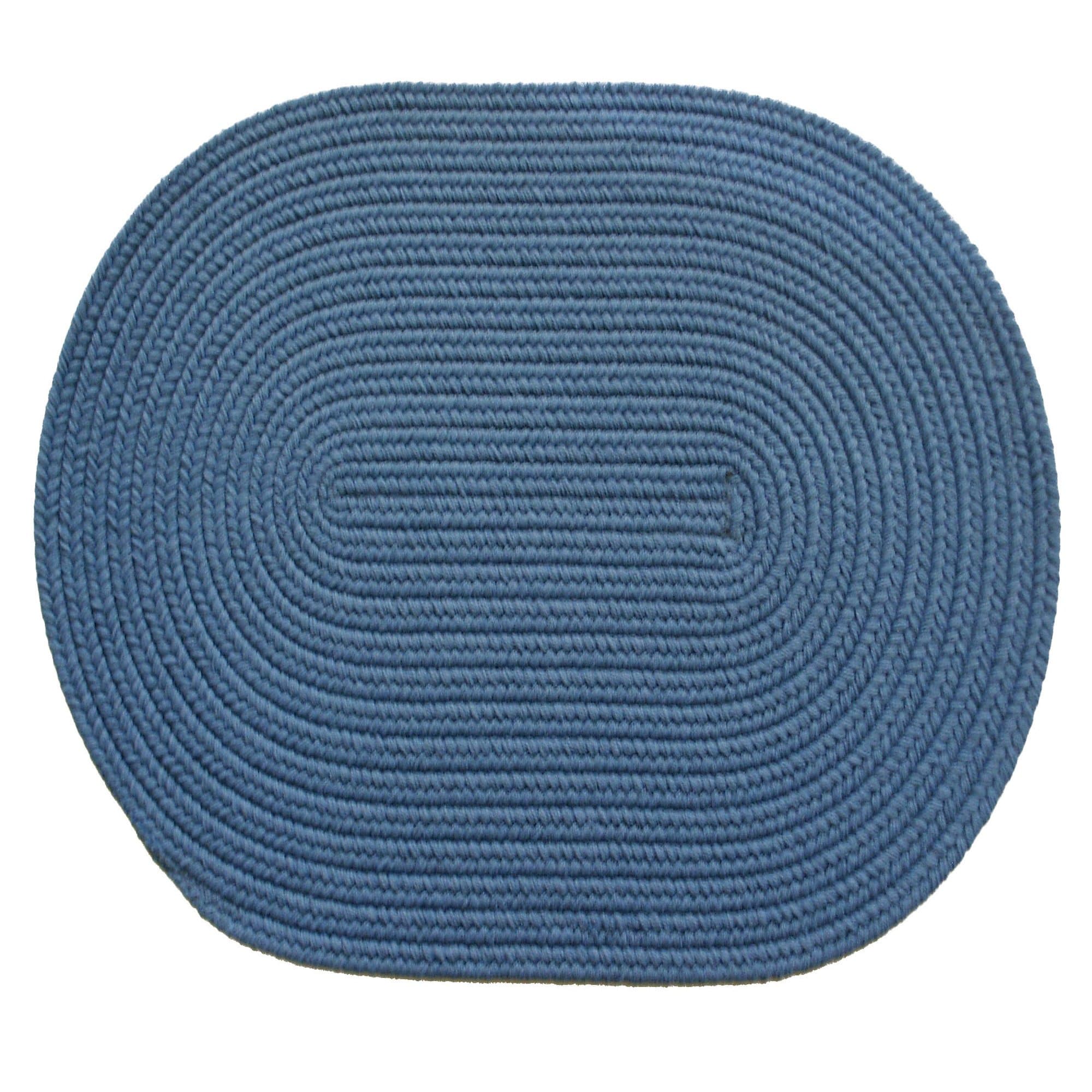 Solid French Blue Rug Rug Size: Oval 2' x 3'