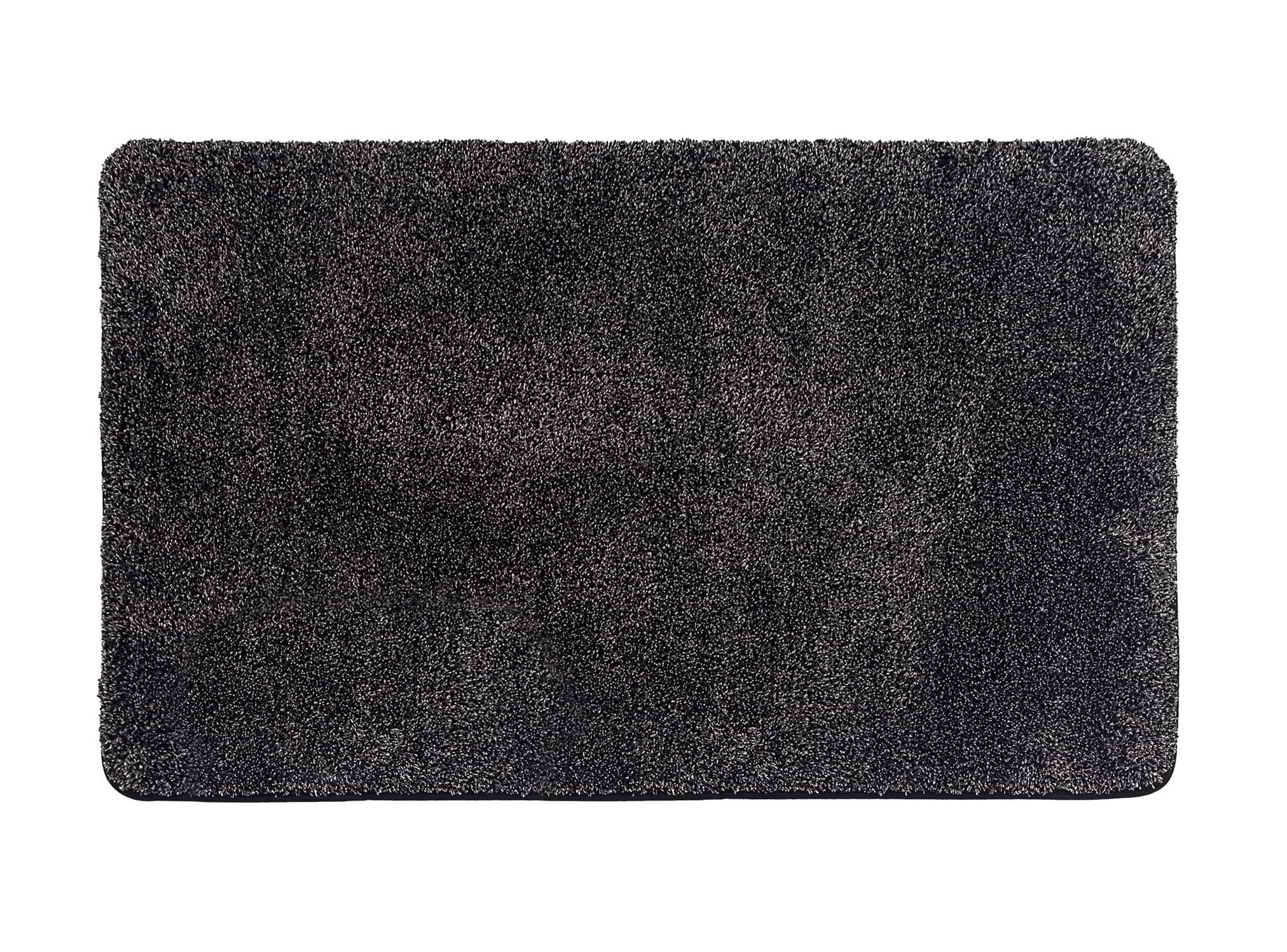 Eurow Trek N' Clean Soft & Plush Microfiber Traction Floor Mat, Super Absorbent, Fast-Drying, Anti-Slip Rug for Entryway, Kitchen, Bedroom, Traps Dirt, Mud & Water, 36 x 23.5 in, Gray and Black
